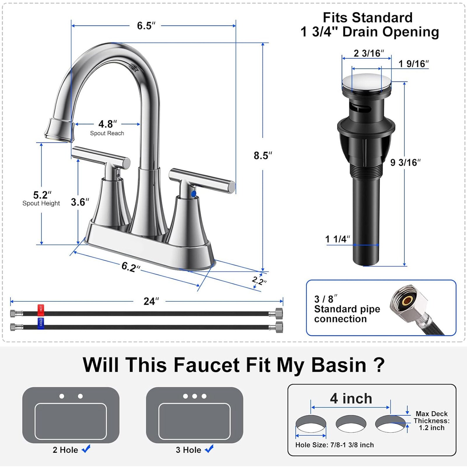 BYH HM-4CS-C Lavatory-Faucets - View #5