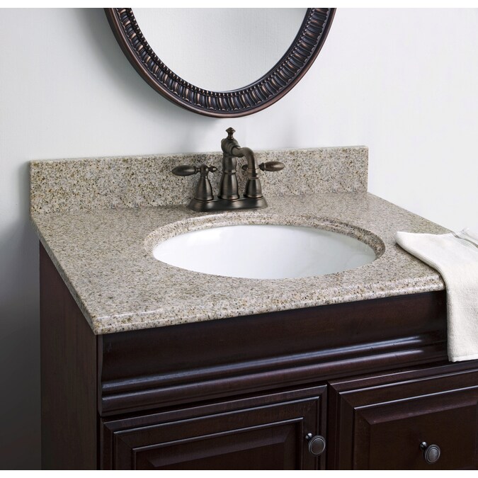 allen + roth Desert Gold Granite Undermount Single Sink Bathroom Vanity ...