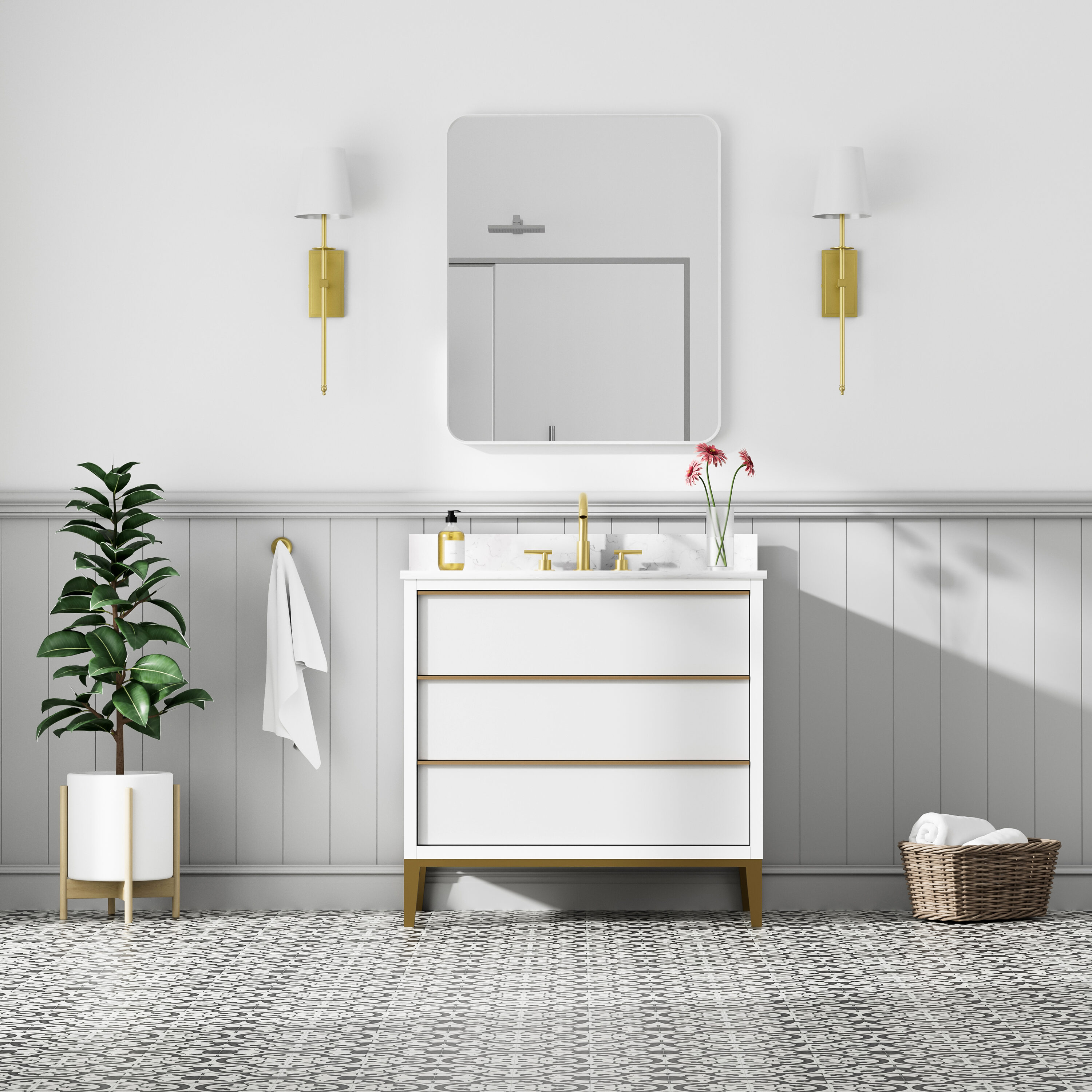 WELLFOR TO-ED-BV30GYBK Bath-Vanity-Combo - View #2