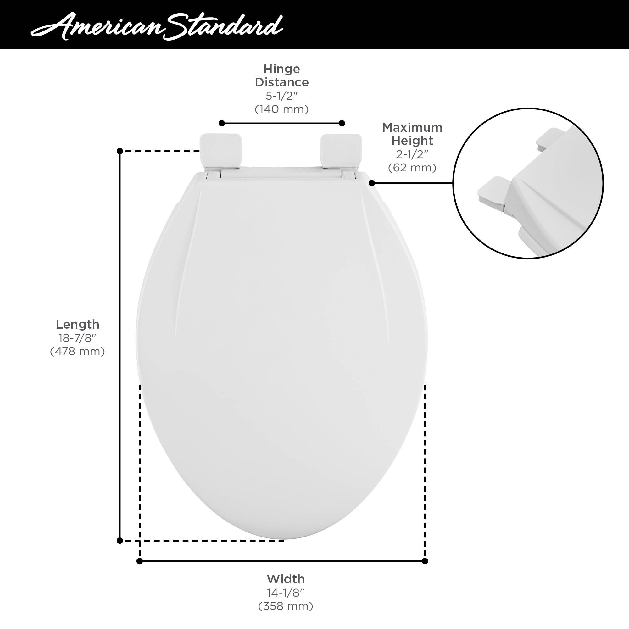 American Standard MightyTuff Plastic Bone Elongated Soft Close Toilet ...