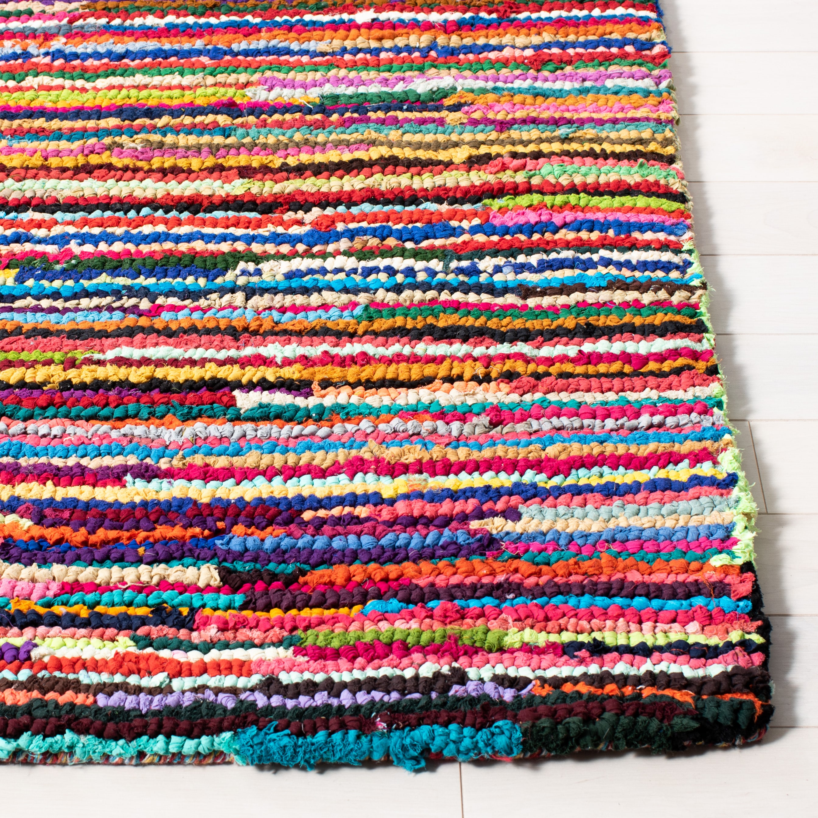 Hand-Tufted Cotton Reversible Rectangular Kids Rug in Red and Multicolor