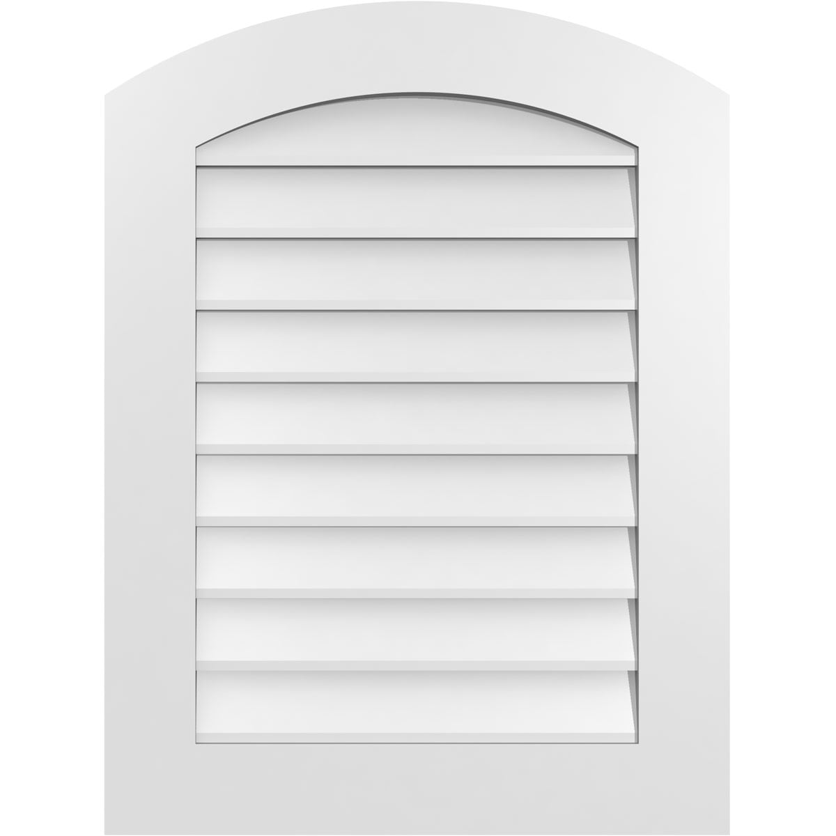 Ekena Millwork GVPAR24X3201SN 24-Inches x 32-Inches Off-white Round top PVC Gable Louver Vent