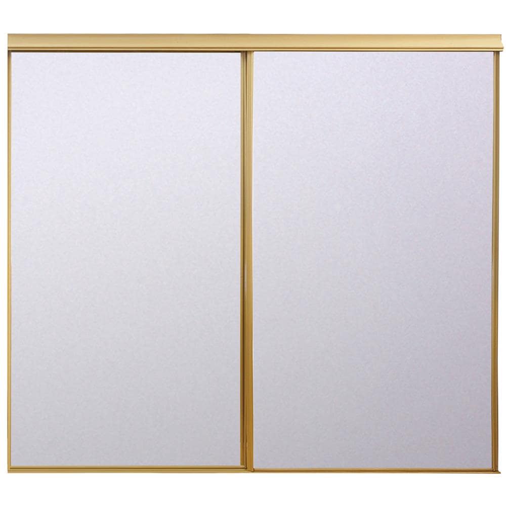 RELIABILT 60-in x 80-in Flush Mirrored Glass Prefinished Steel Sliding Door  Hardware Included in the Closet Doors department at