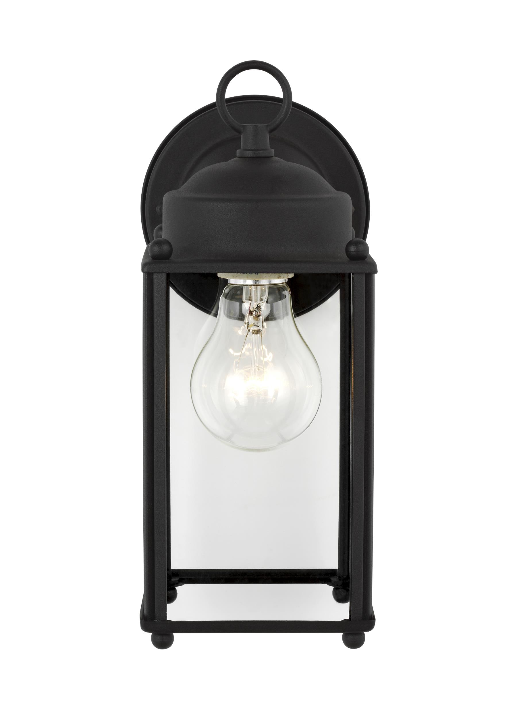 Generation Lighting 8593-12 New Castle 1 -Light 10.25-in H Black Hardwired Outdoor Wall Light