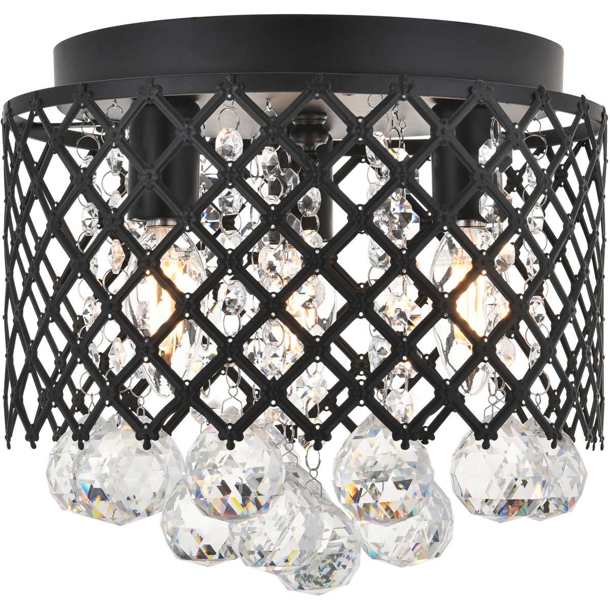 Elegant Lighting 1706654 Living District LD5010F10MB Tully Flush Mount Matte Black
