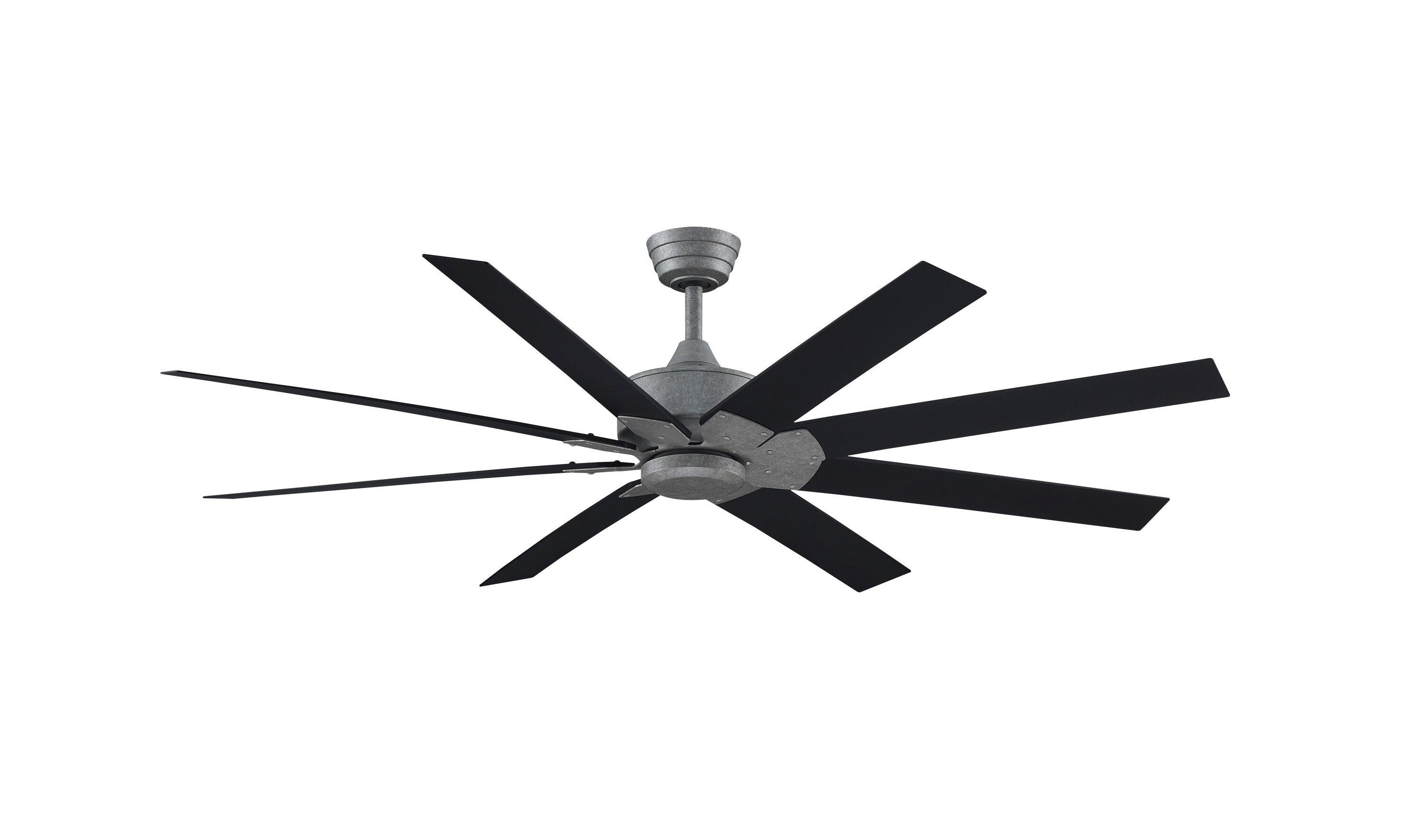 Fanimation Wrap Custom 72-in Black with Brushed Nickel Blades Color-changing Integrated LED Indoor/Outdoor Smart Ceiling Fan with Light and Remote (3-Blade) FPD8531BL-72BN-LK Sansujyuku sansujyuku.com