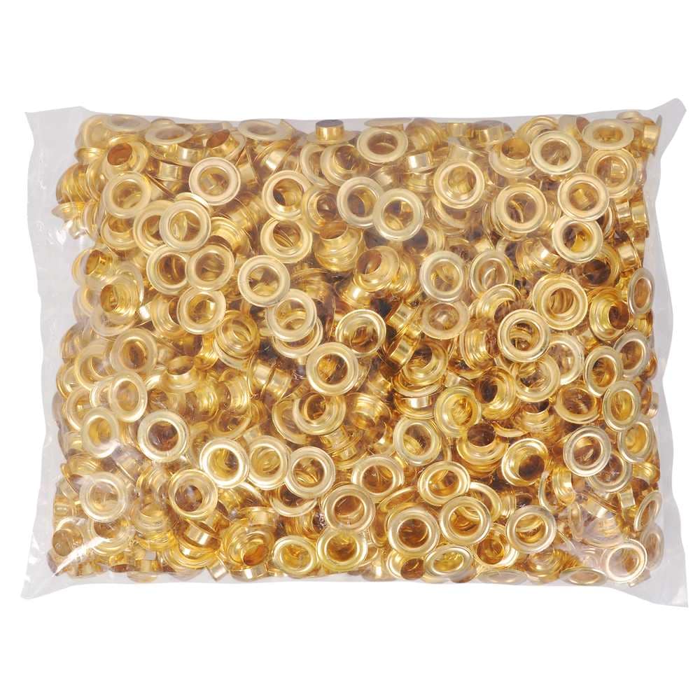 Yescom 1000 pcs 3/8 inch Grommet Kit Size 2 Eyelets and Washers Brass YES0377 #25GME002-N2-BRS-LO