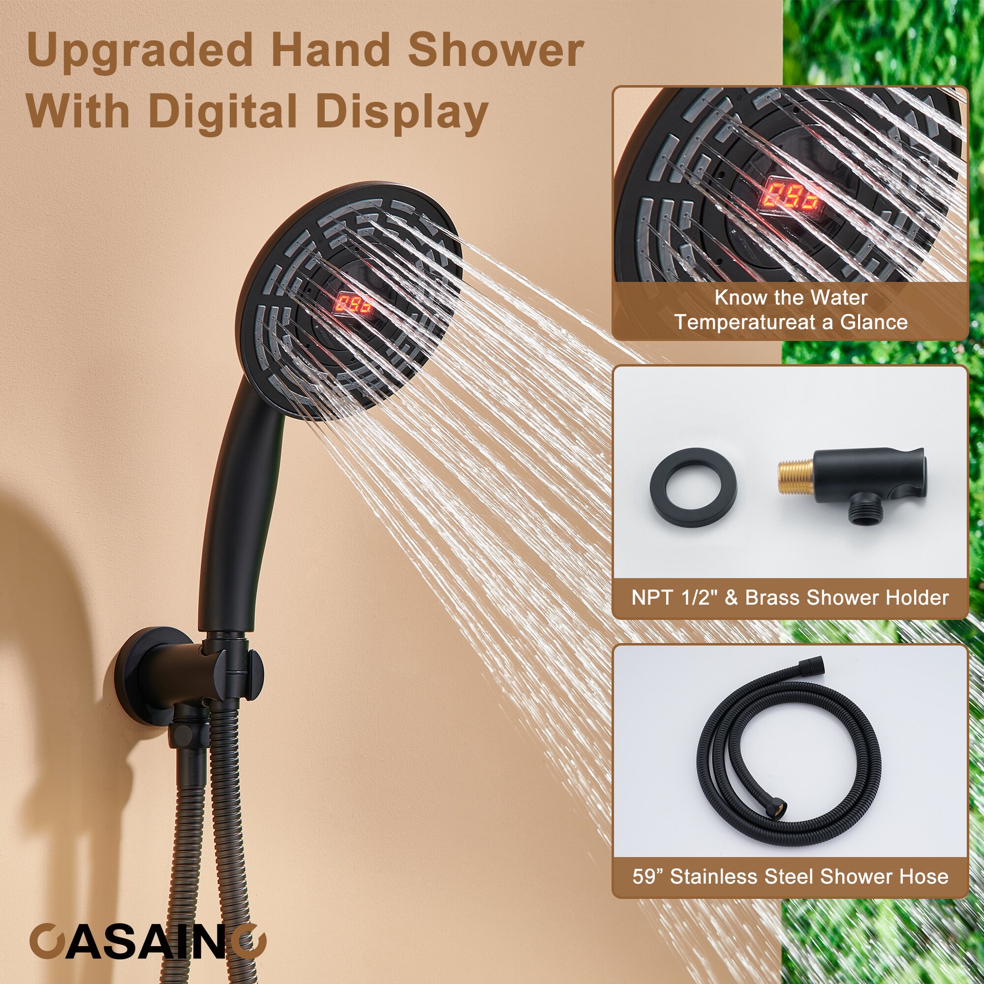 CASAINC CS6216-12MB Showerhead-Bar-Panels - View #7