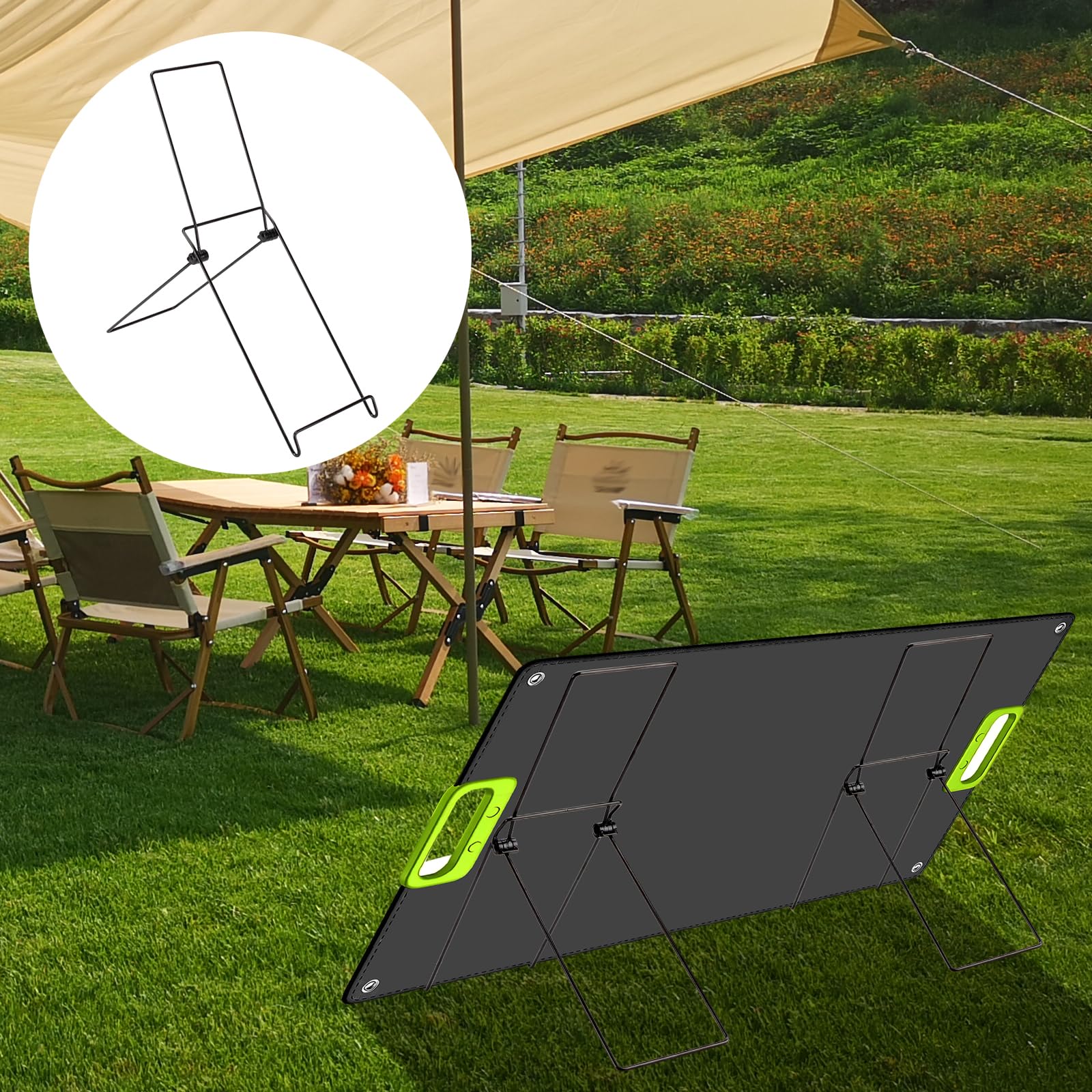 Mikiotto 2 pack Folding Solar Panel Stand Adjustable Metal Mount ...