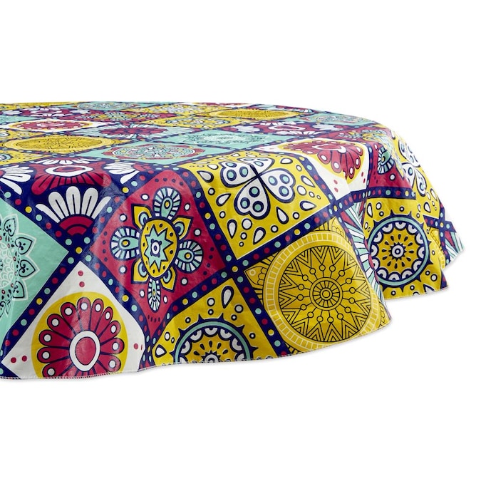 Dii Outdoor Tablecloth Morocco Summer, 72 Round Outdoor Tablecloth