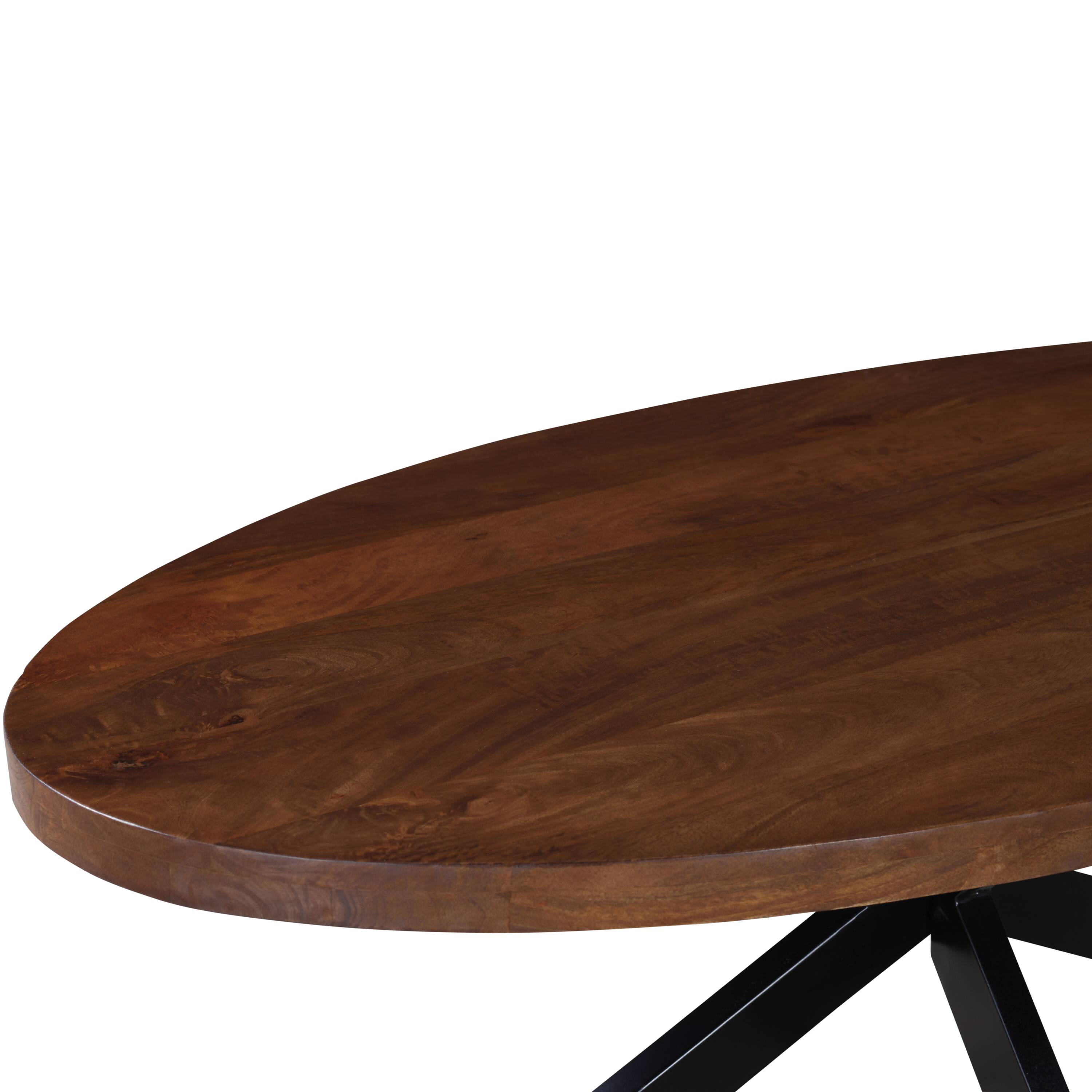Fab Habitat Industrial Oval Wood Walnut Mango 27.75-in W x 18-in H ...