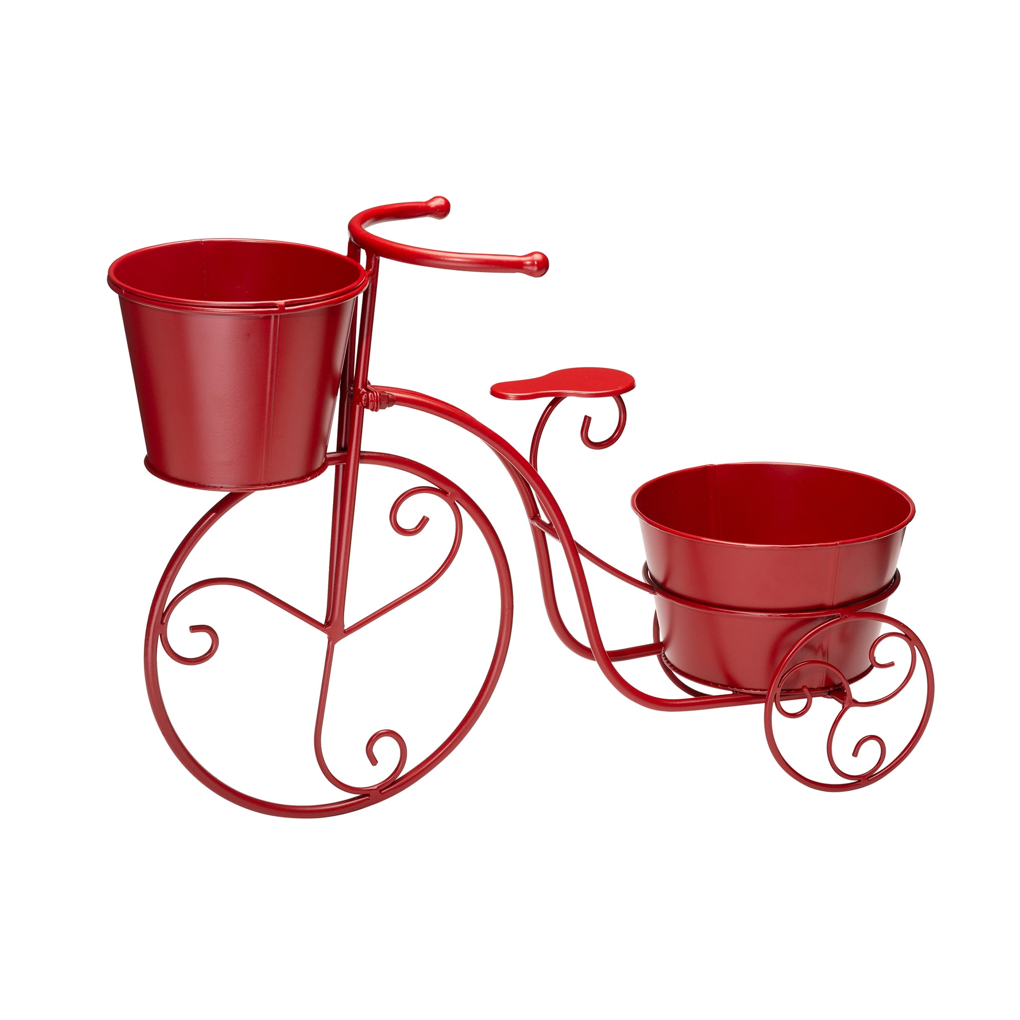Glitzhome 2007200026 15.0-in W x 21.5-in H x 15-in D Red Metal Indoor/Outdoor Planter Stand Included