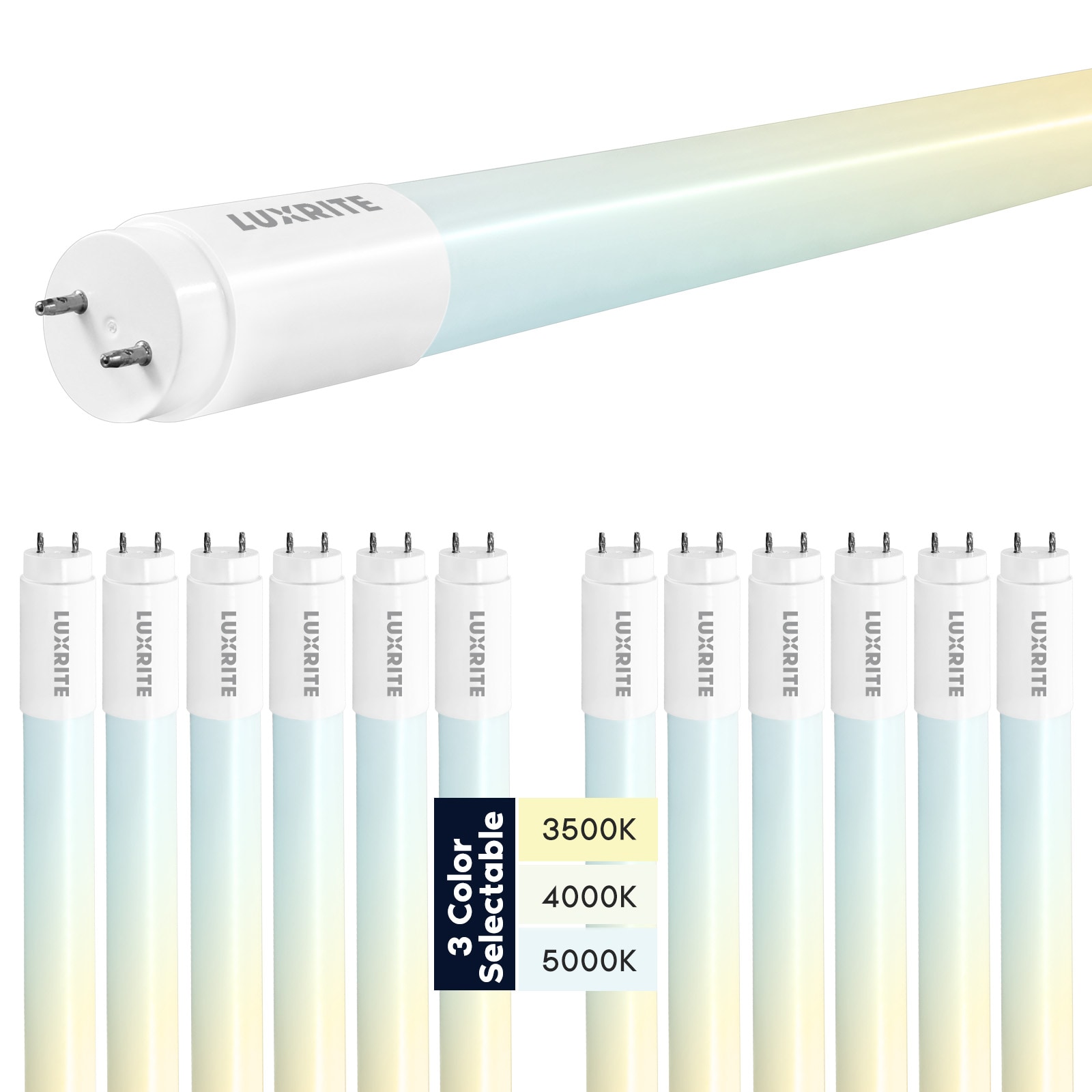frugter flugt stille Luxrite 32-Watt EQ 48-in Tunable White G13 Dimmable Linear Type A or Type B LED  Tube Light Bulb (12-Pack) in the LED Tube Light Bulbs department at  Lowes.com
