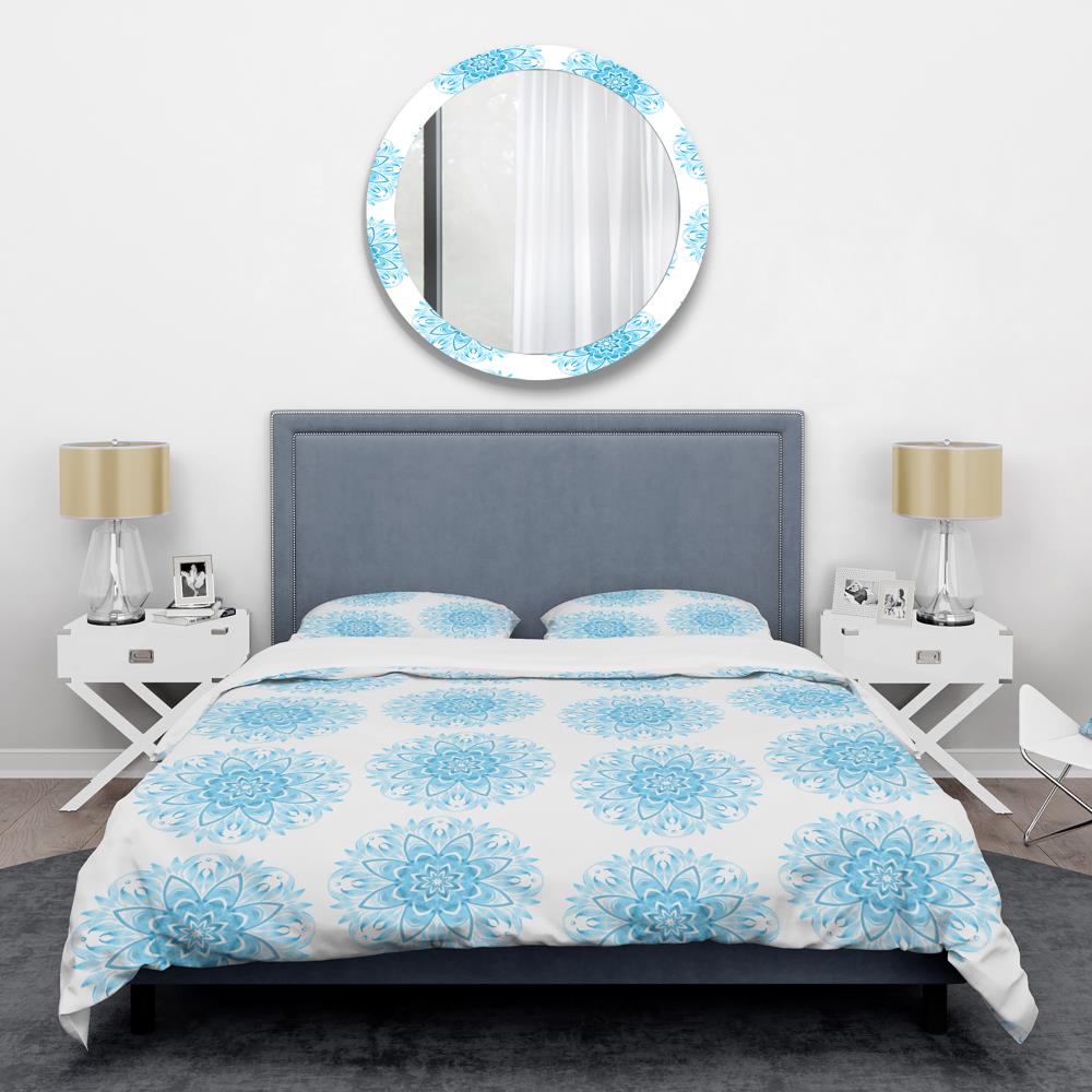 Designart BED24001-T 3 -Piece Blue Twin Duvet cover Set