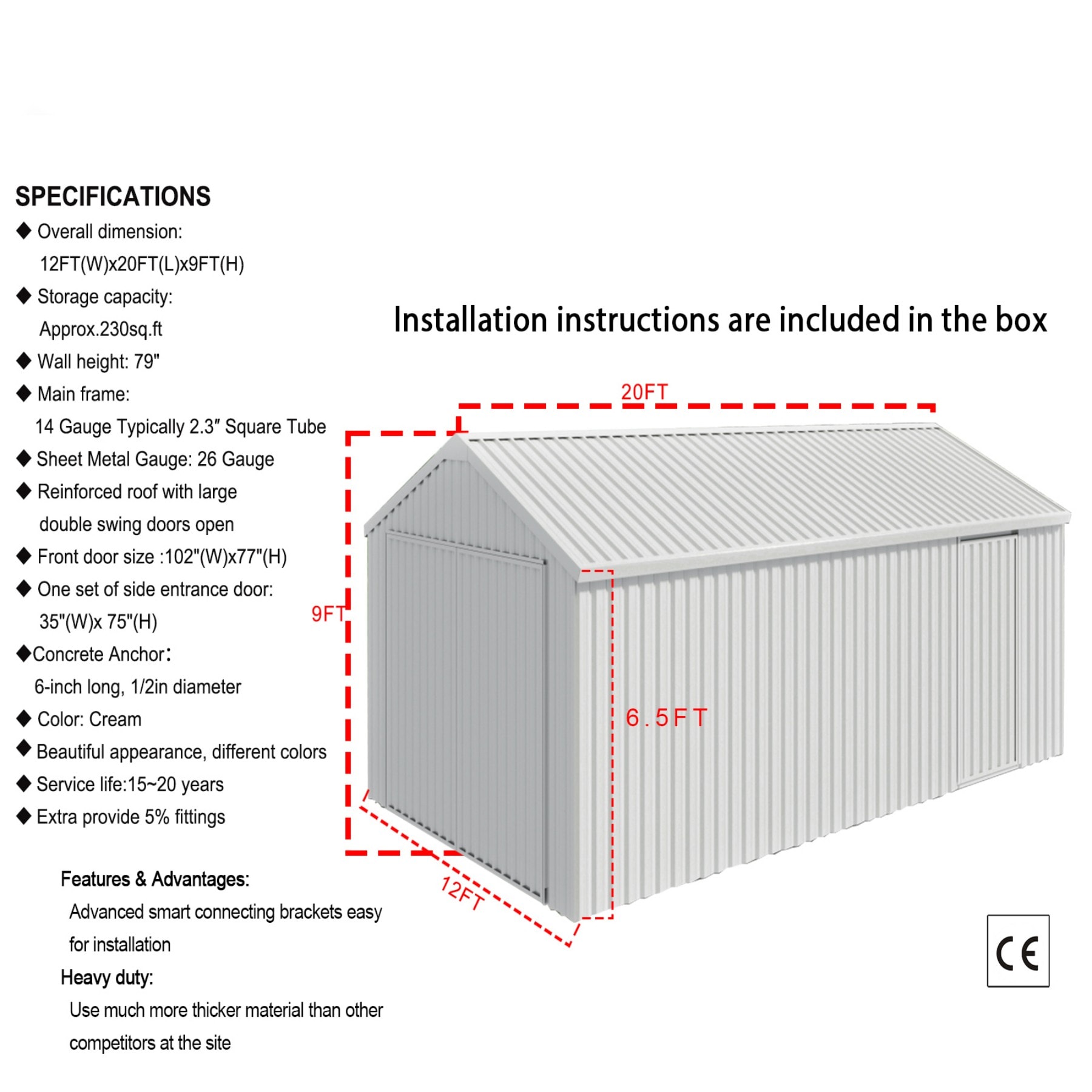 Dexmalle W5281P417786 Metal-Storage-Buildings-Sheds - View #4