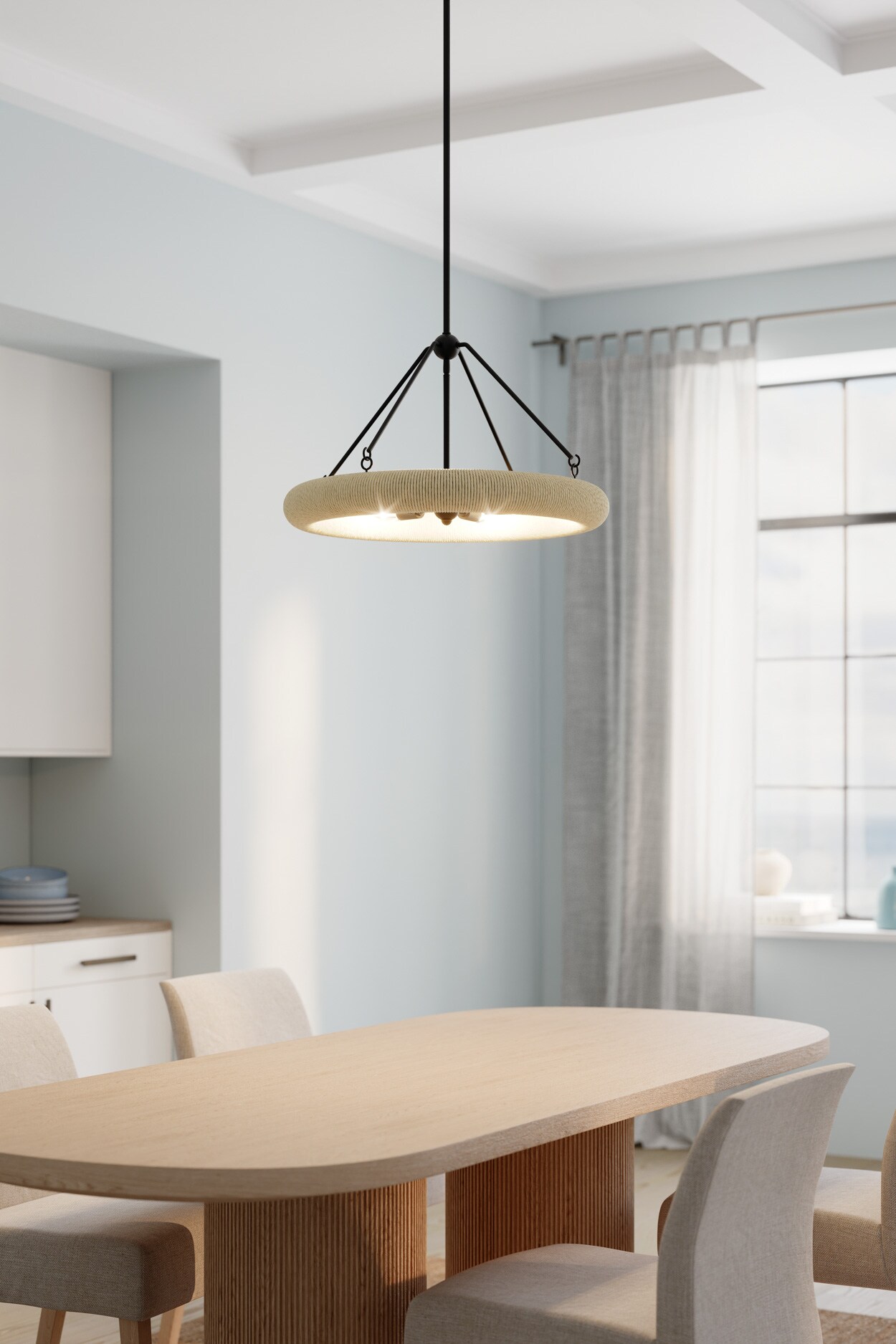 Minka Lavery Aeris 6 -Light Dark Bronze Transitional Paper Wagon wheel Medium Hanging Pendant Light