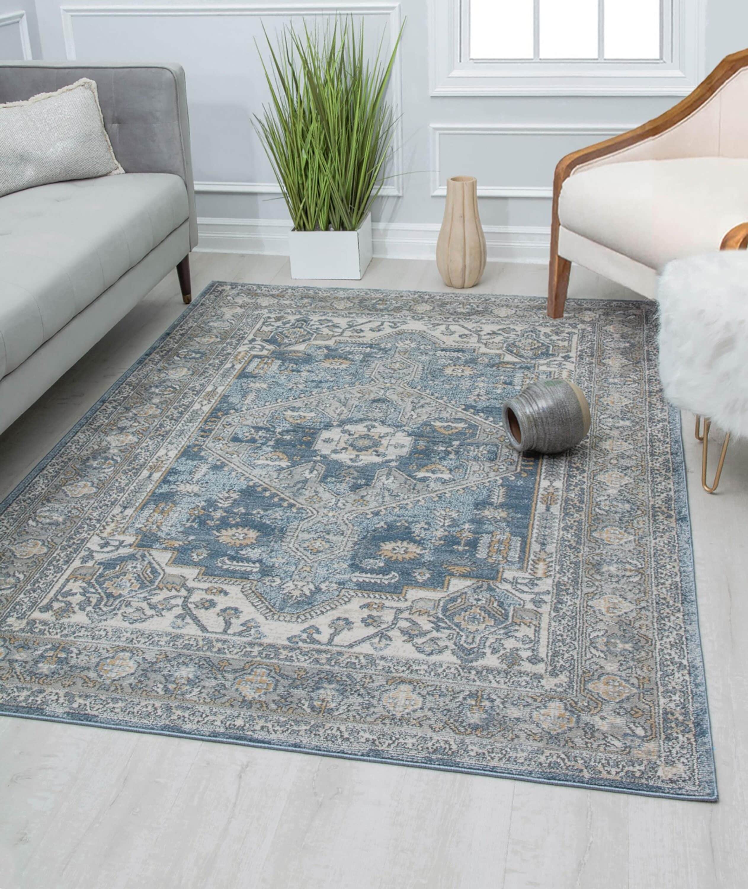 Rugs America 30263 Milford 2 x 8 (ft) Loomed Polypropylene Westminster Rain Rectangular Indoor Medallion Vintage Area rug