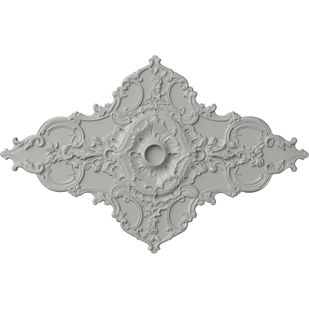 Ekena Millwork CM70X43MLFRF Melchor Diamond 67.25-in W x 43.325-in L Painted Frost Polyurethane Whole Ceiling Medallion