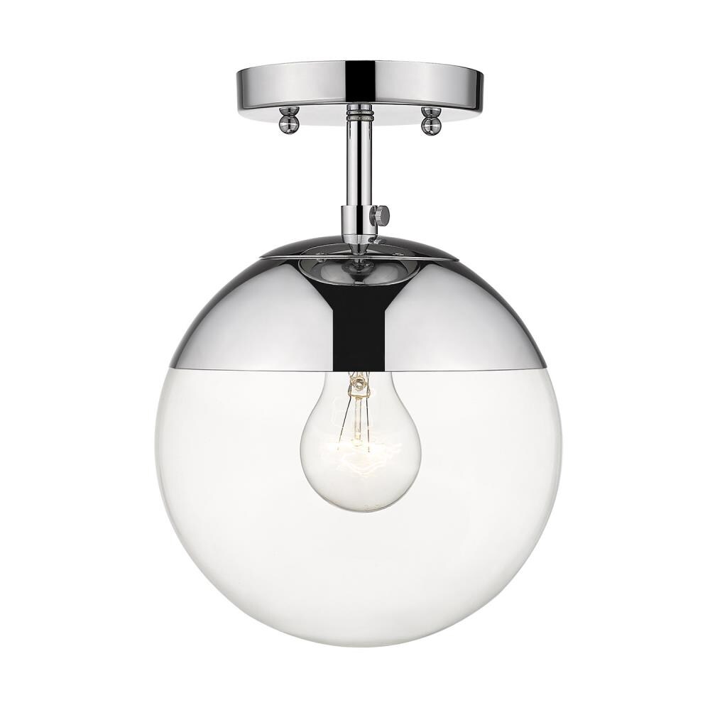 Golden Lighting 3219-SF CH-CH Dixon 1 -Light 7.5-in Gray Semi Flush Mount Light