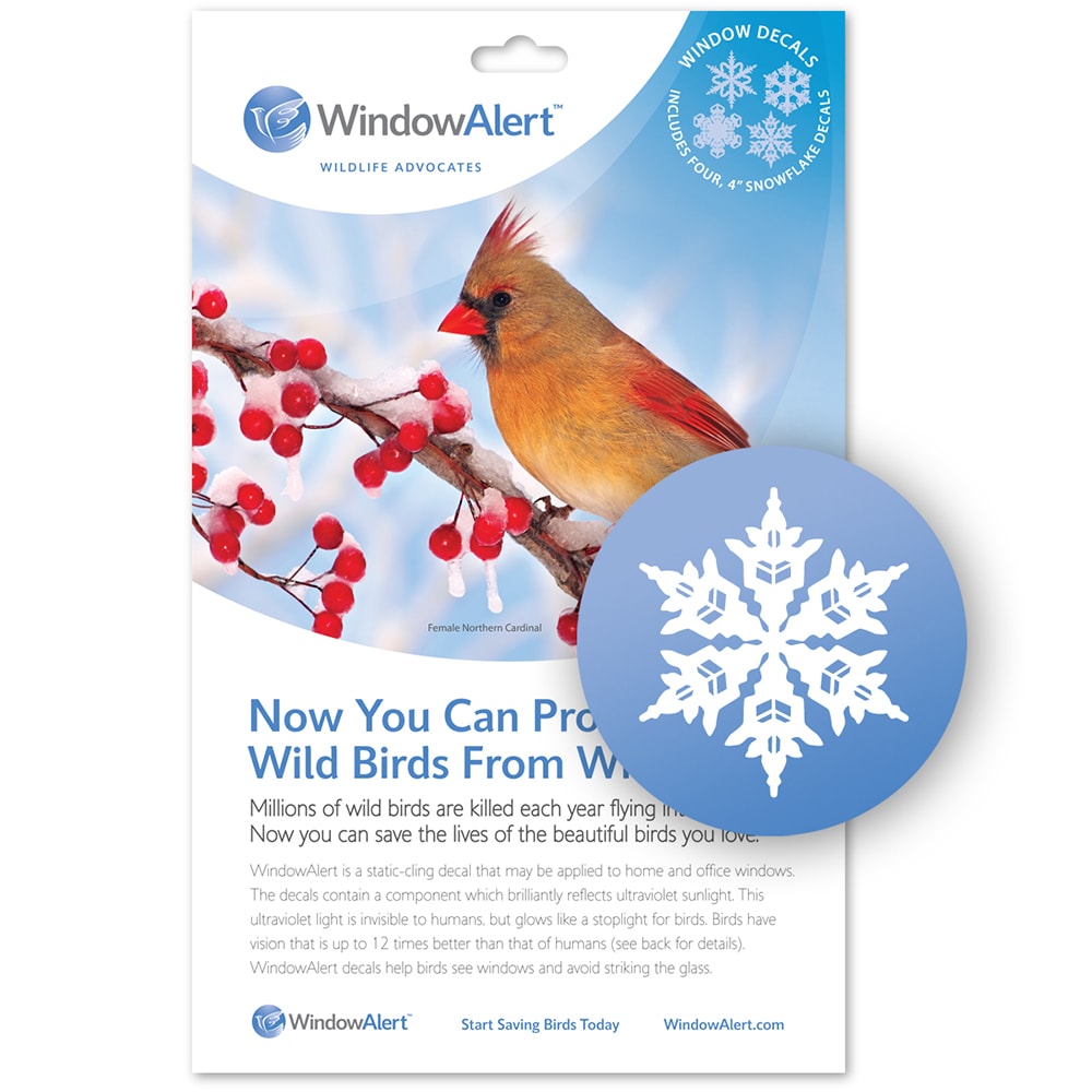 WindowAlert SNOWFLAKE DECALS 1 -Count Frosted/Opaque Screen