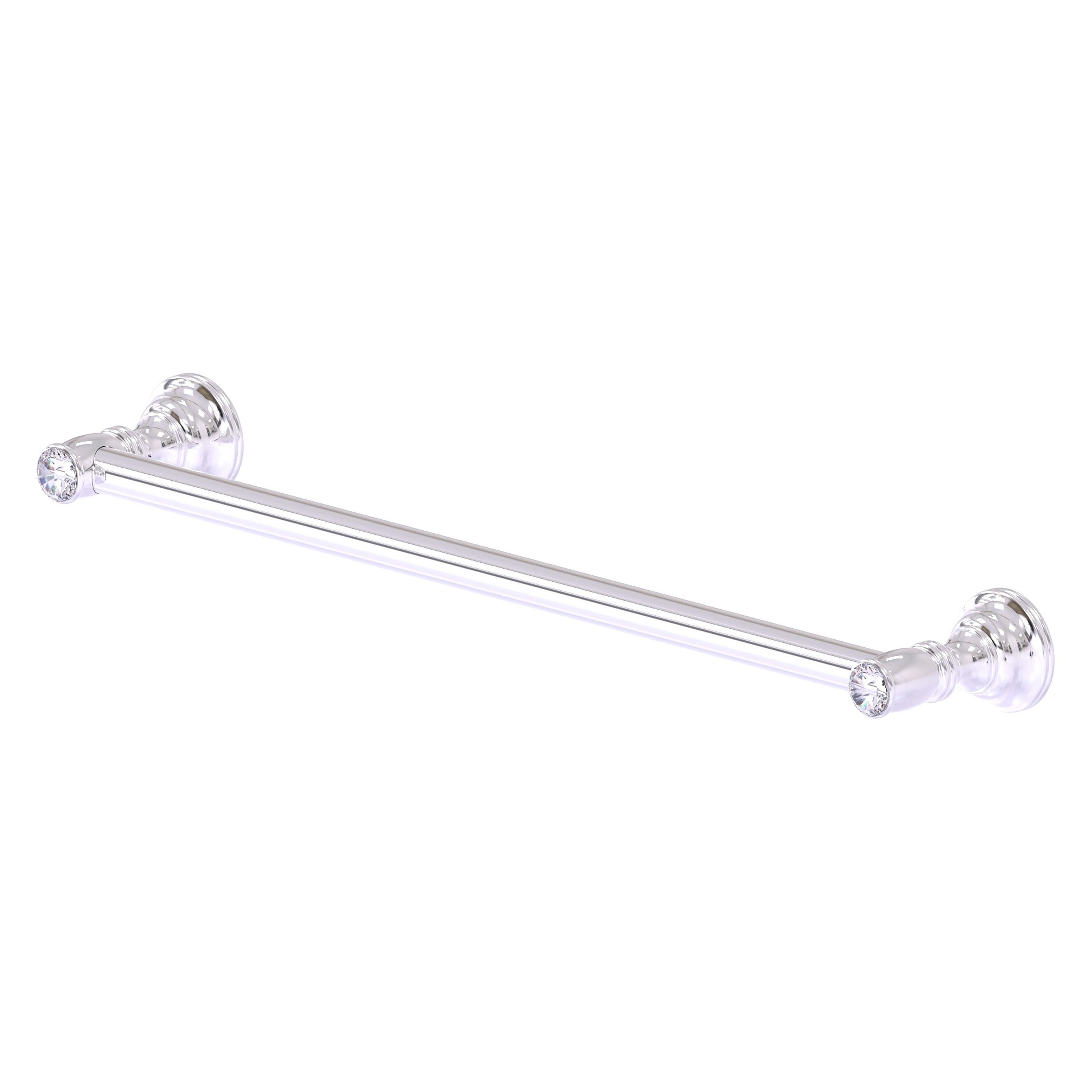 Allied Brass CC-41-24-PC Carolina Crystal 24-in Polished Chrome Wall mount Single Towel Bar