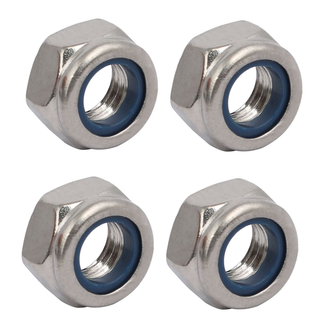 Unique Bargains 4pcs M8 x 1.25mm Pitch Metric Thread 304 Stainless Steel Left Hand Lock Nuts #S25072800UX9277