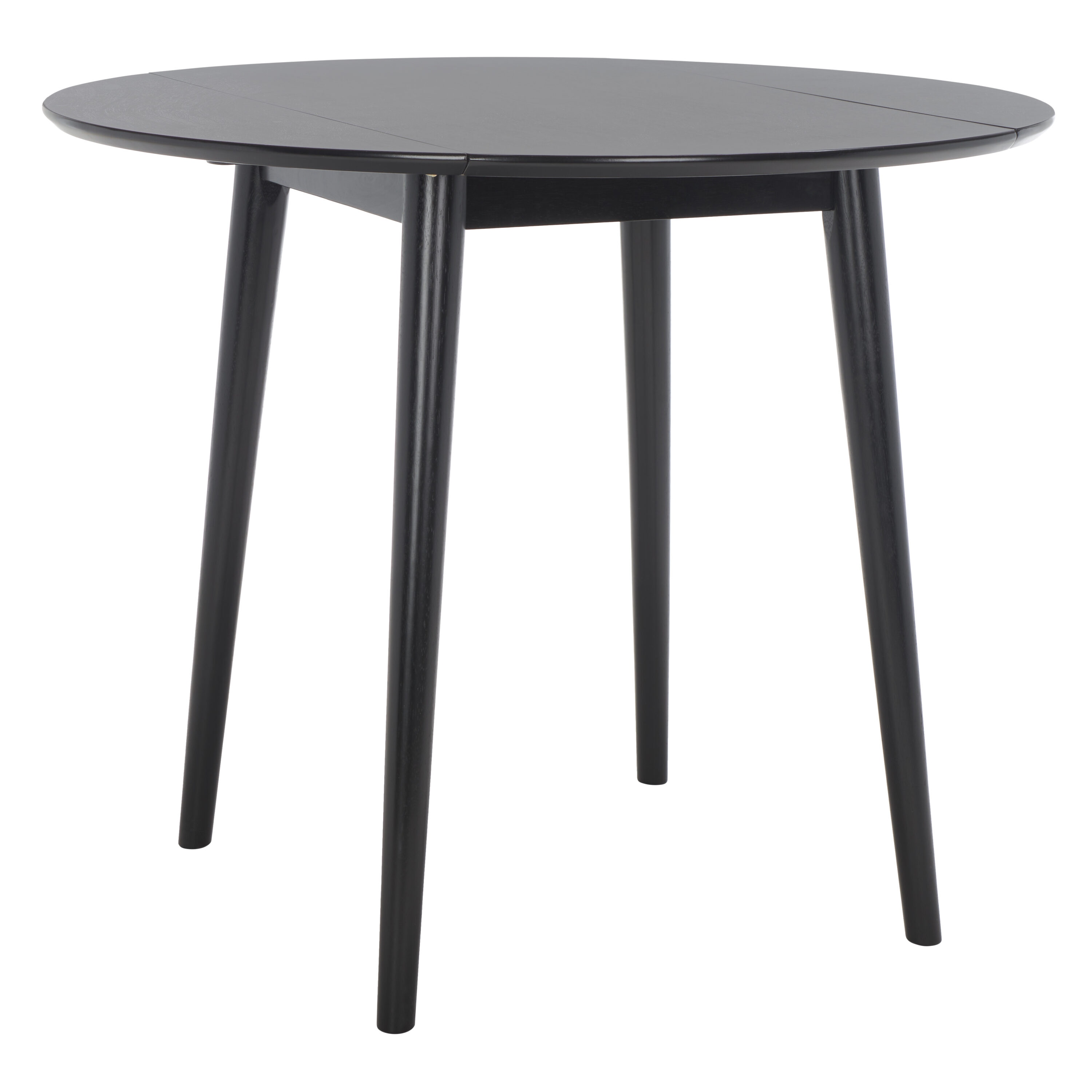 Lovell 35" Black Wood Folding Round Dining Table