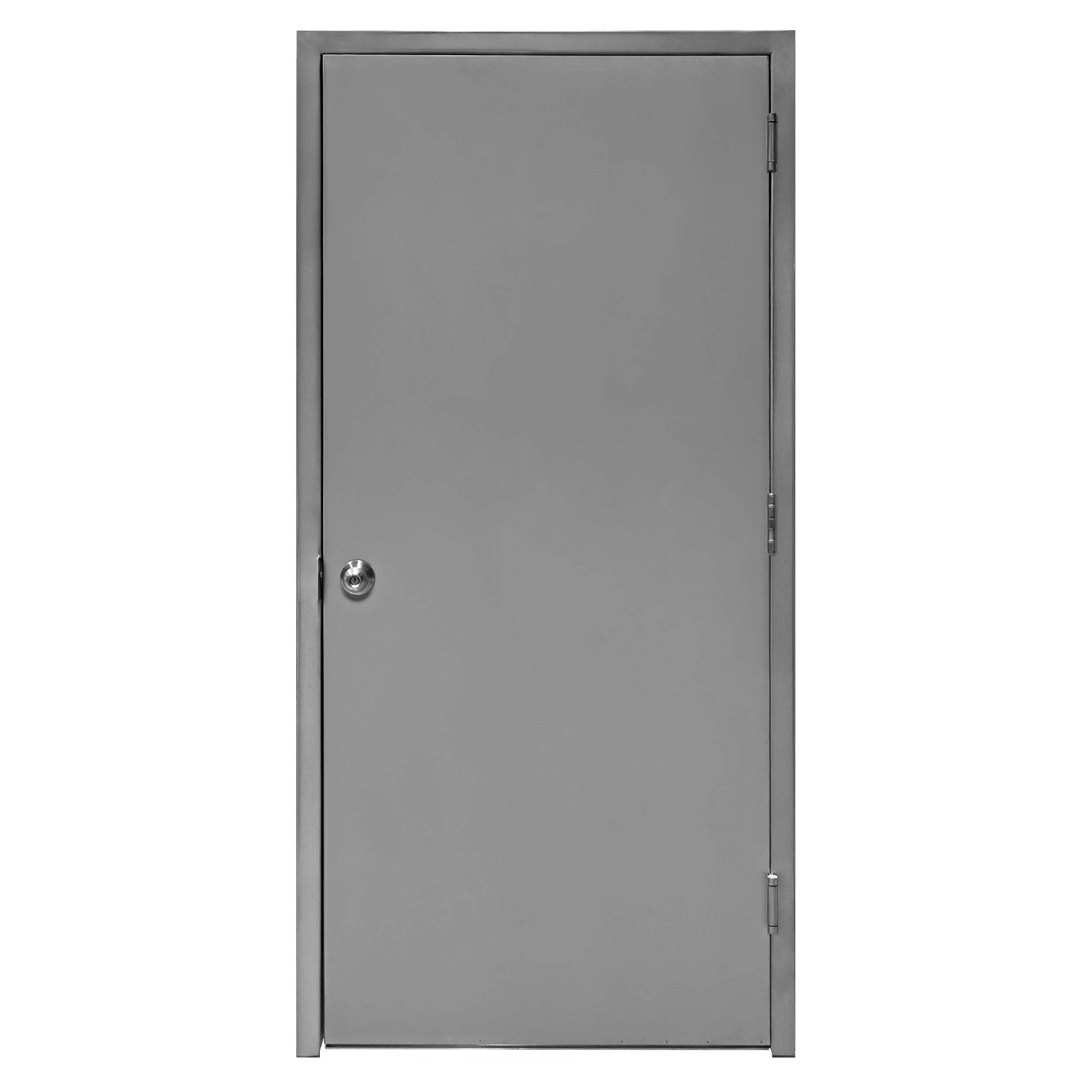 L.I.F Industries LOW15340 36-in x 80-in x 5-7/8-in Steel No glass Left-hand inswing Gray Fire Rated Prehung Front Door Hollow core