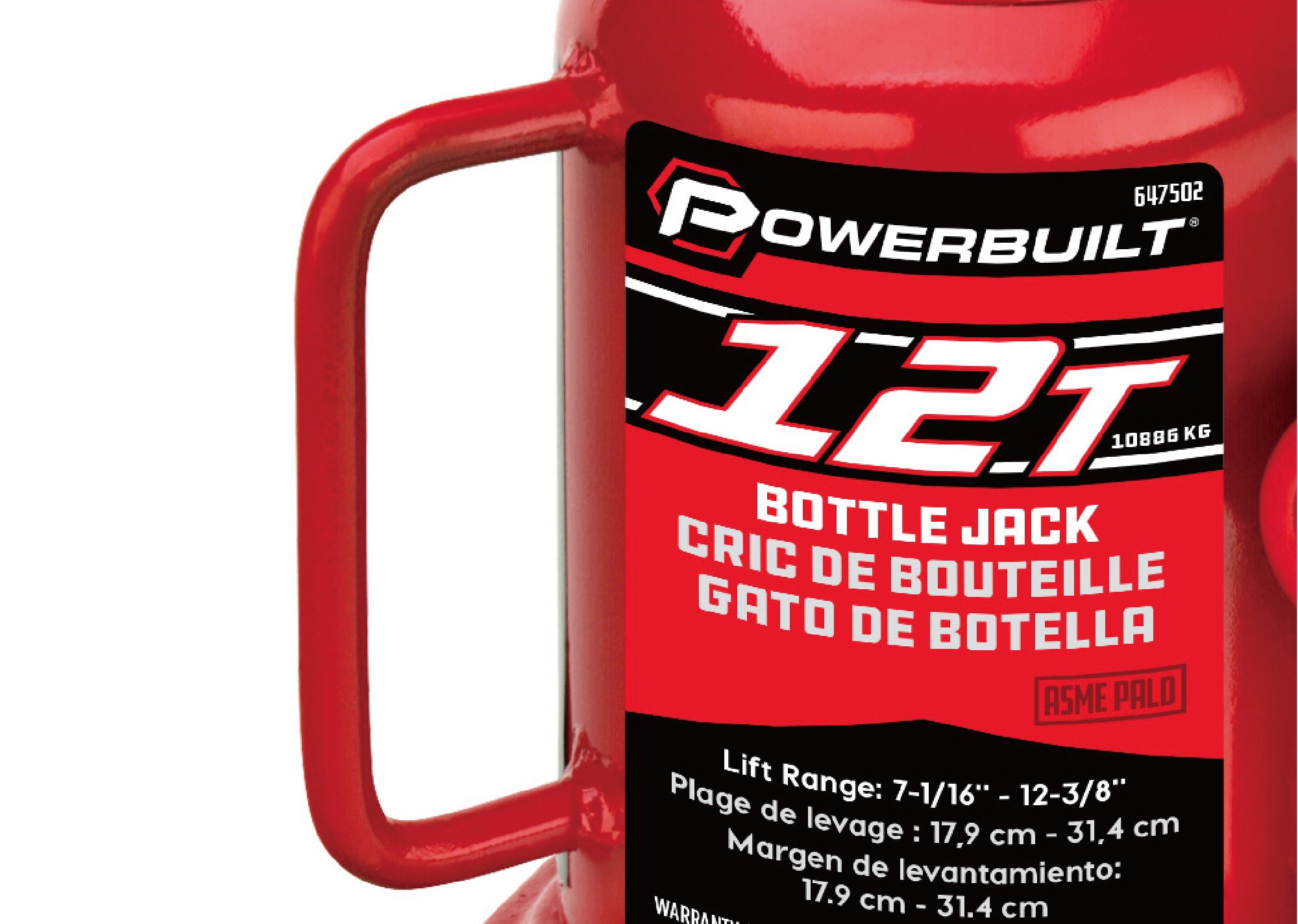 Powerbuilt Red 12-Ton Steel Hydraulic Bottle Jack in the Jacks ...