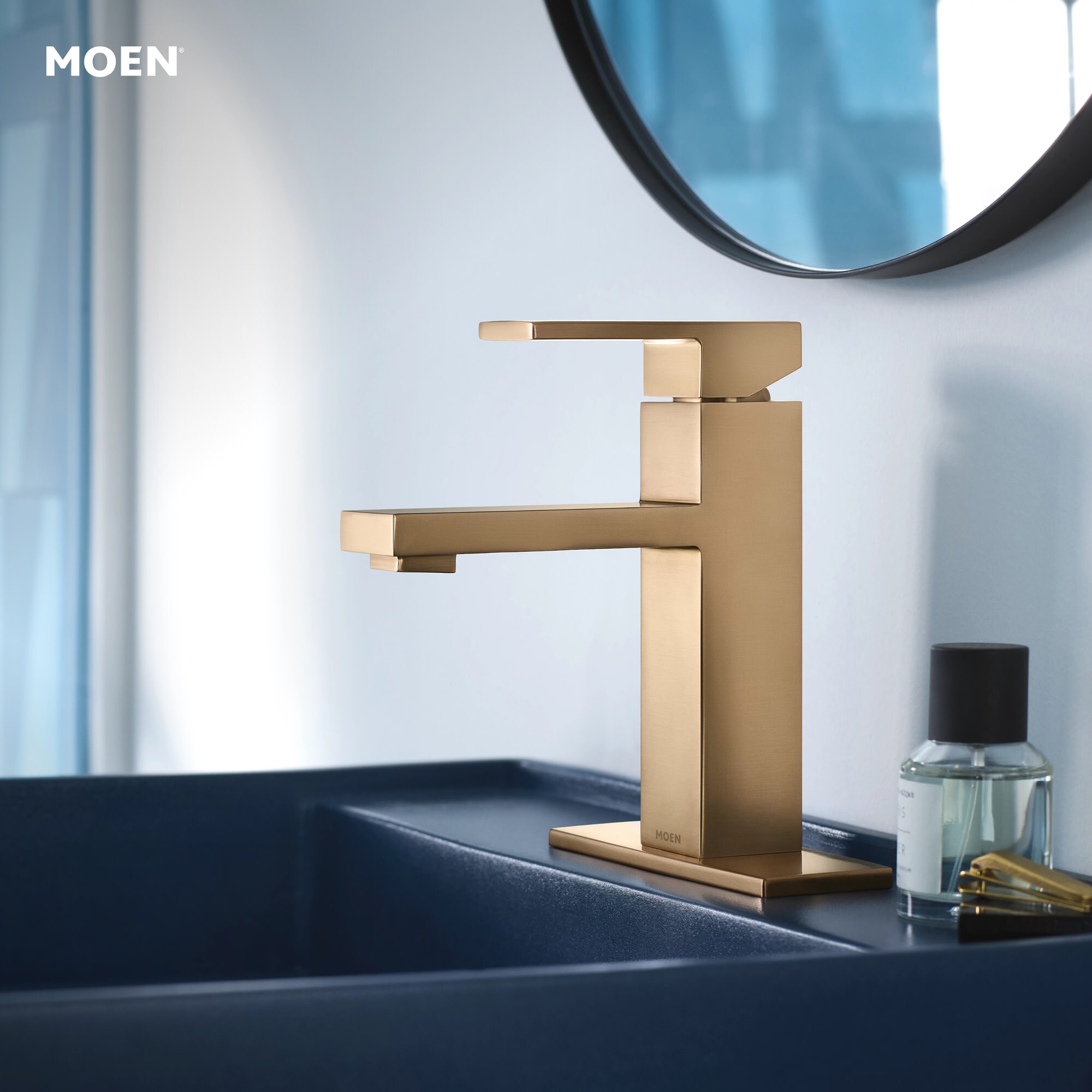 Moen Revyl Bronzed Gold Single Hole 1-Handle WaterSense Bathroom