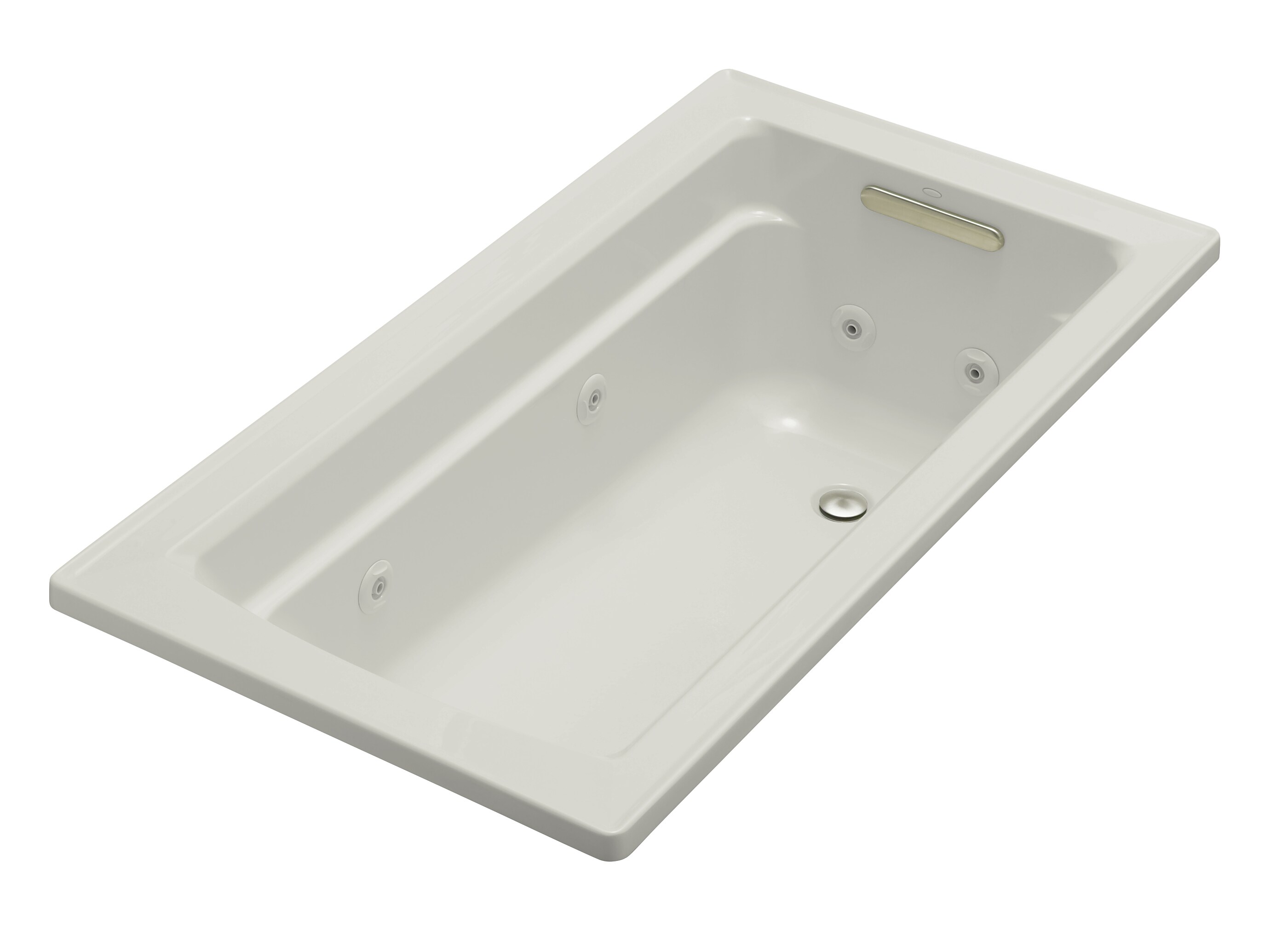 KOHLER 1122-95 Archer 32-in x 60-in Ice Grey Acrylic Drop-In Whirlpool Tub (Reversible Drain)