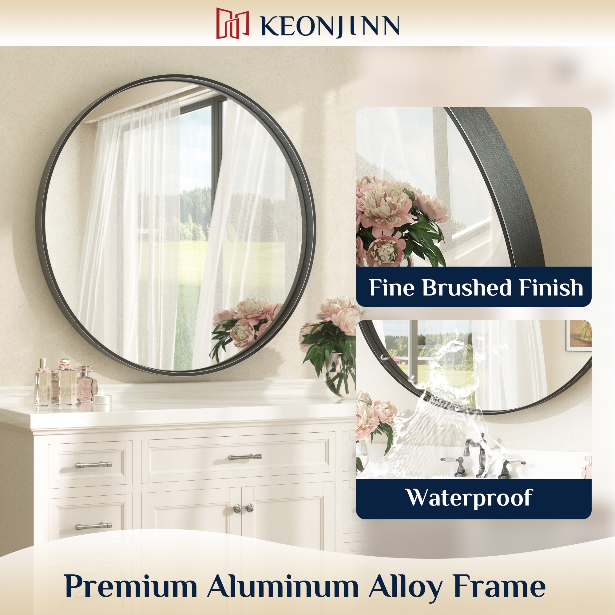 Keonjinn LW-JZ-YXJSK-R76BK Decor-Mirrors - View #5