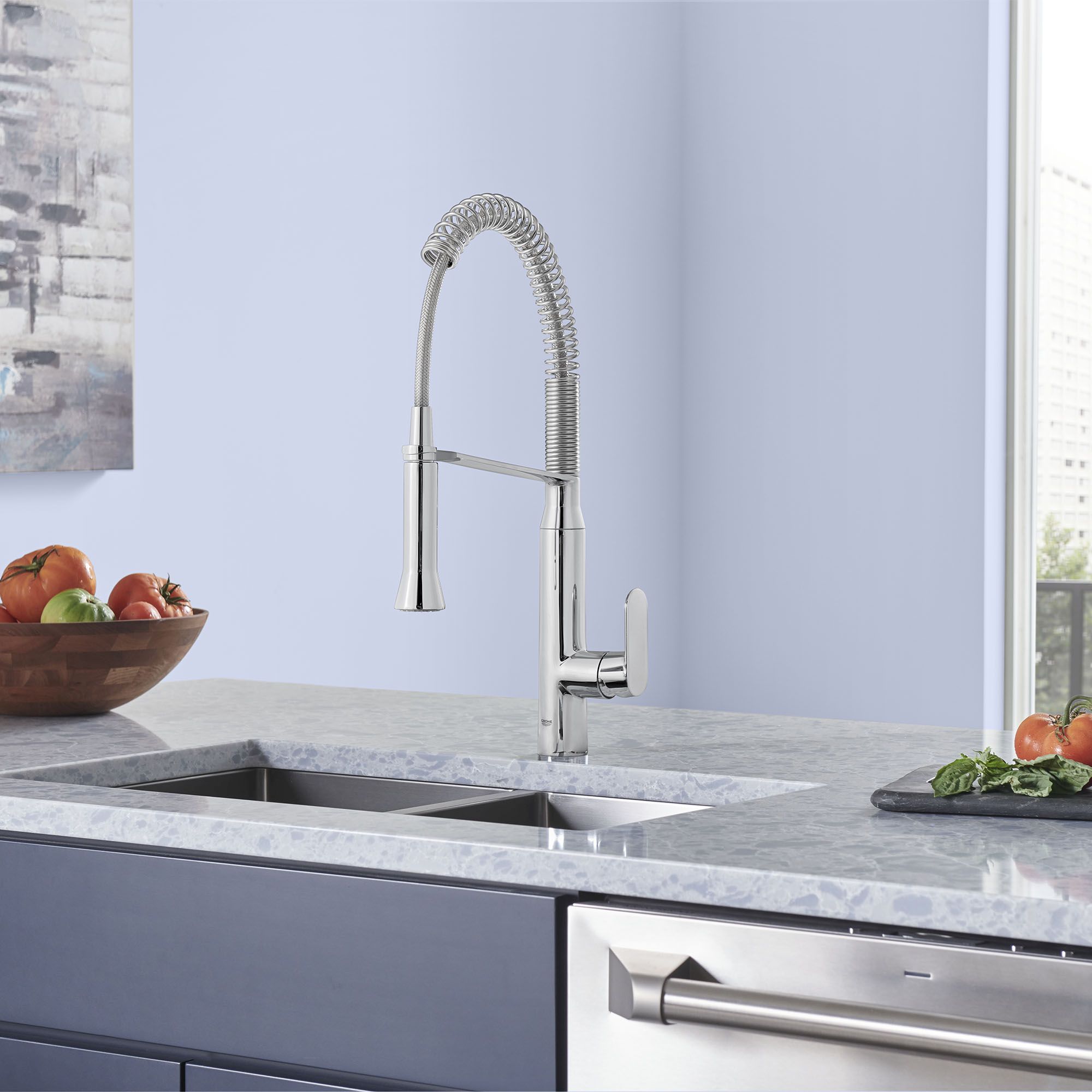 GROHE K7 Starlight Chrome Single Handle Pre-rinse Kitchen Faucet in the Kitchen  Faucets department at