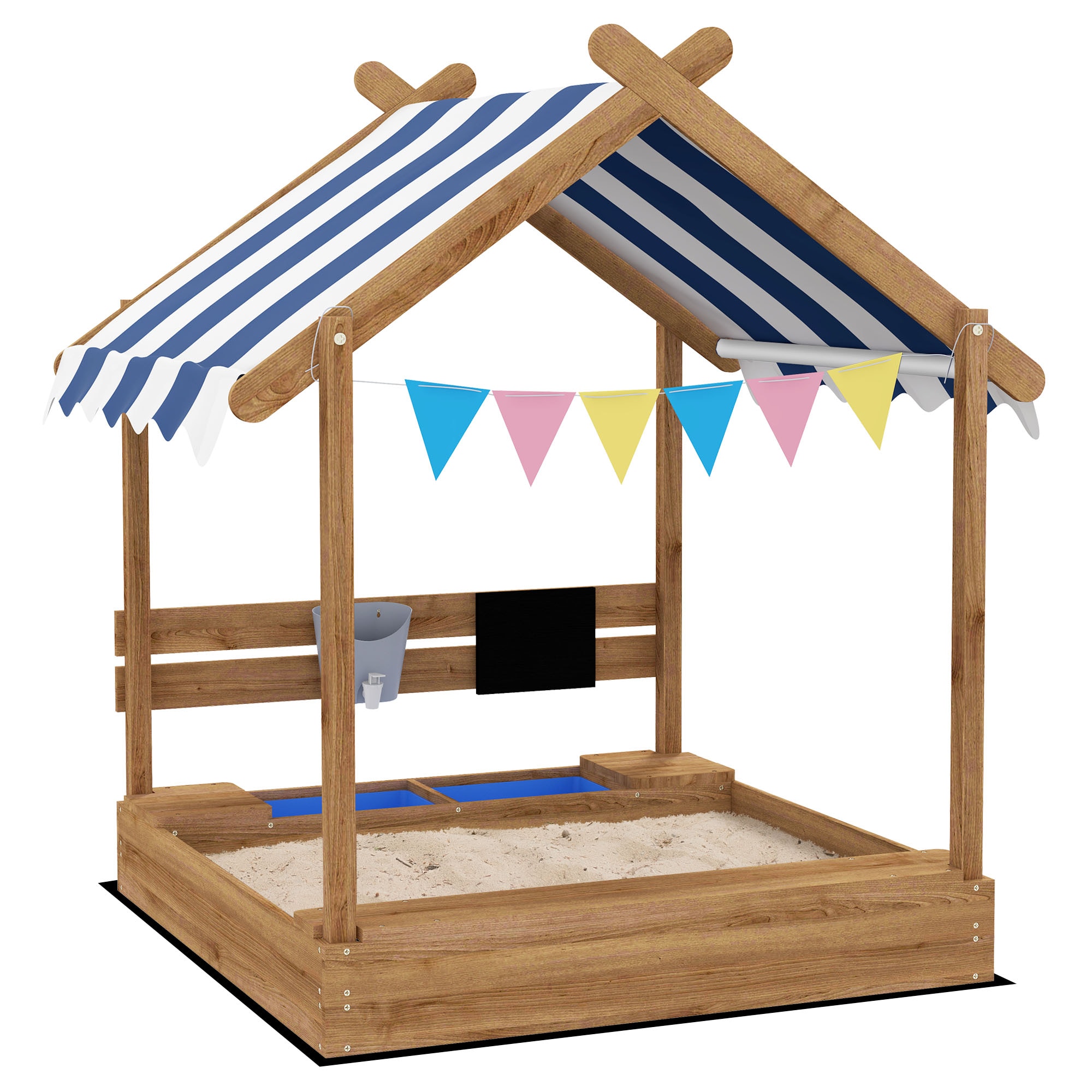 Siavonce XH52512 48.75-in x 45.75-in Brown Irregular Wood Sandbox