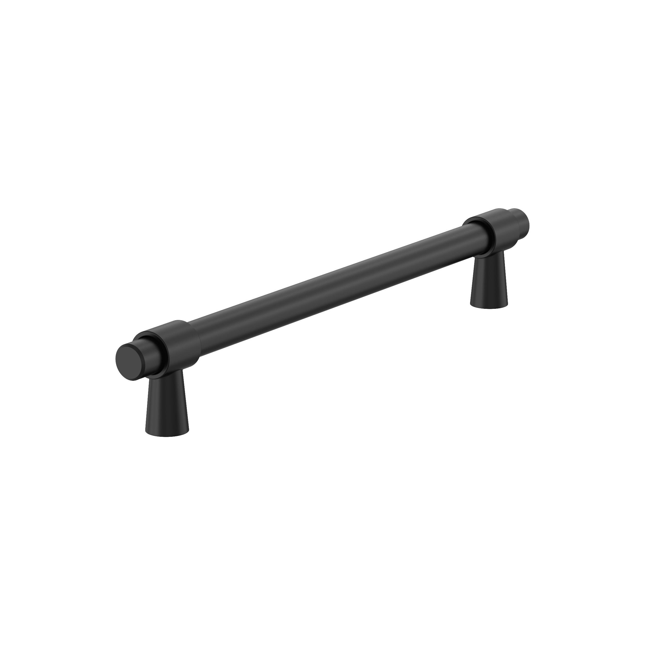 Amerock BP54035FB Destine 12-in , 305mm Center to Center Matte Black Cylindrical Bar For Use on Appliances Drawer Pulls