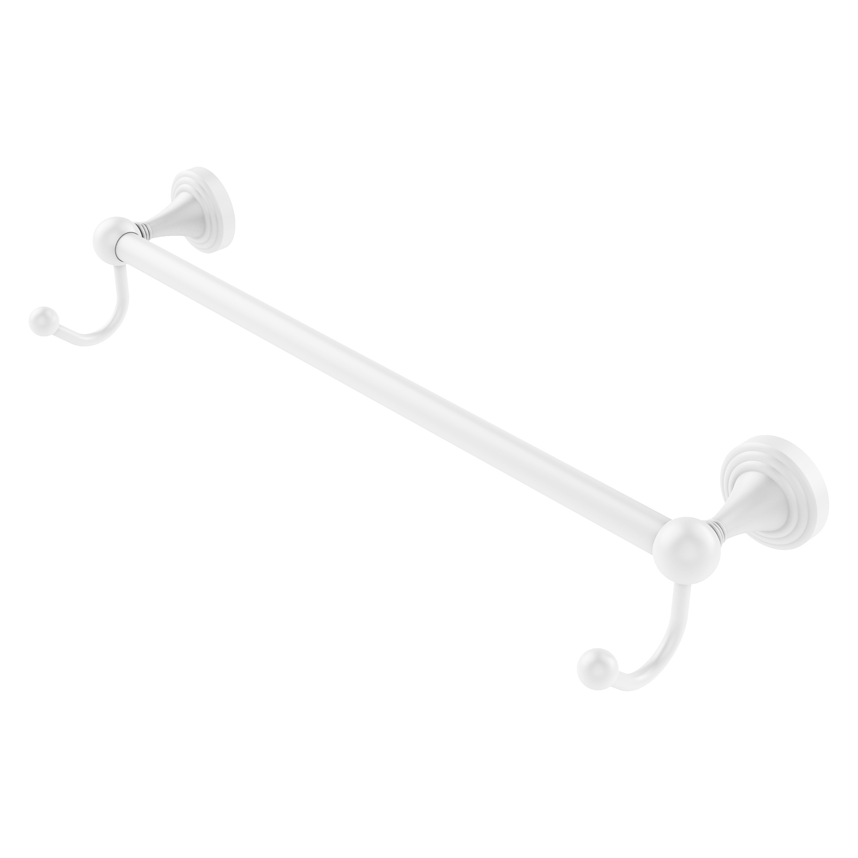 Allied Brass SG-41-18-HK-WHM Sag Harbor 18-in Matte White Wall mount Single Towel Bar