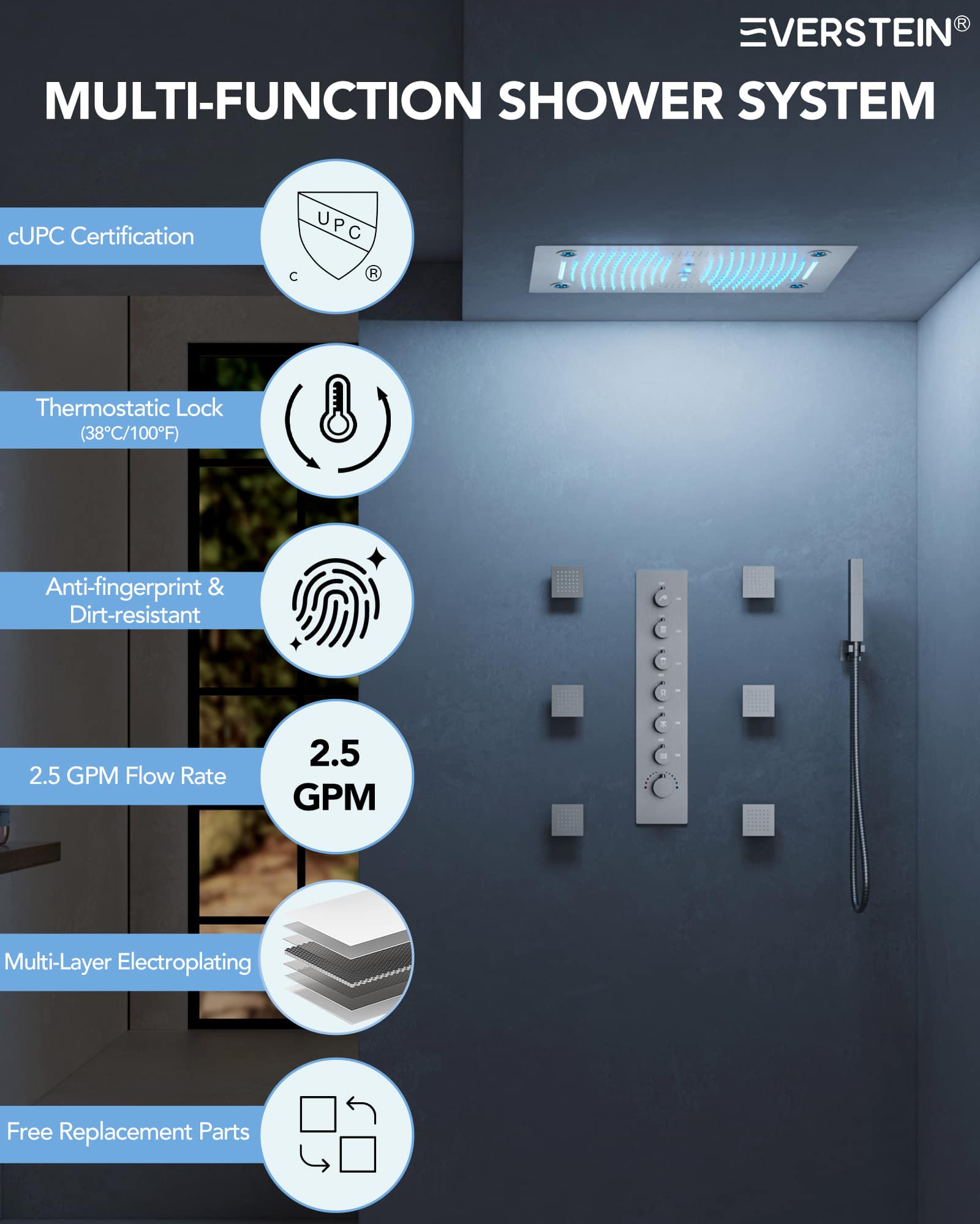 EVERSTEIN SFS-1029-NK Tub-Shower-Faucets - View #2