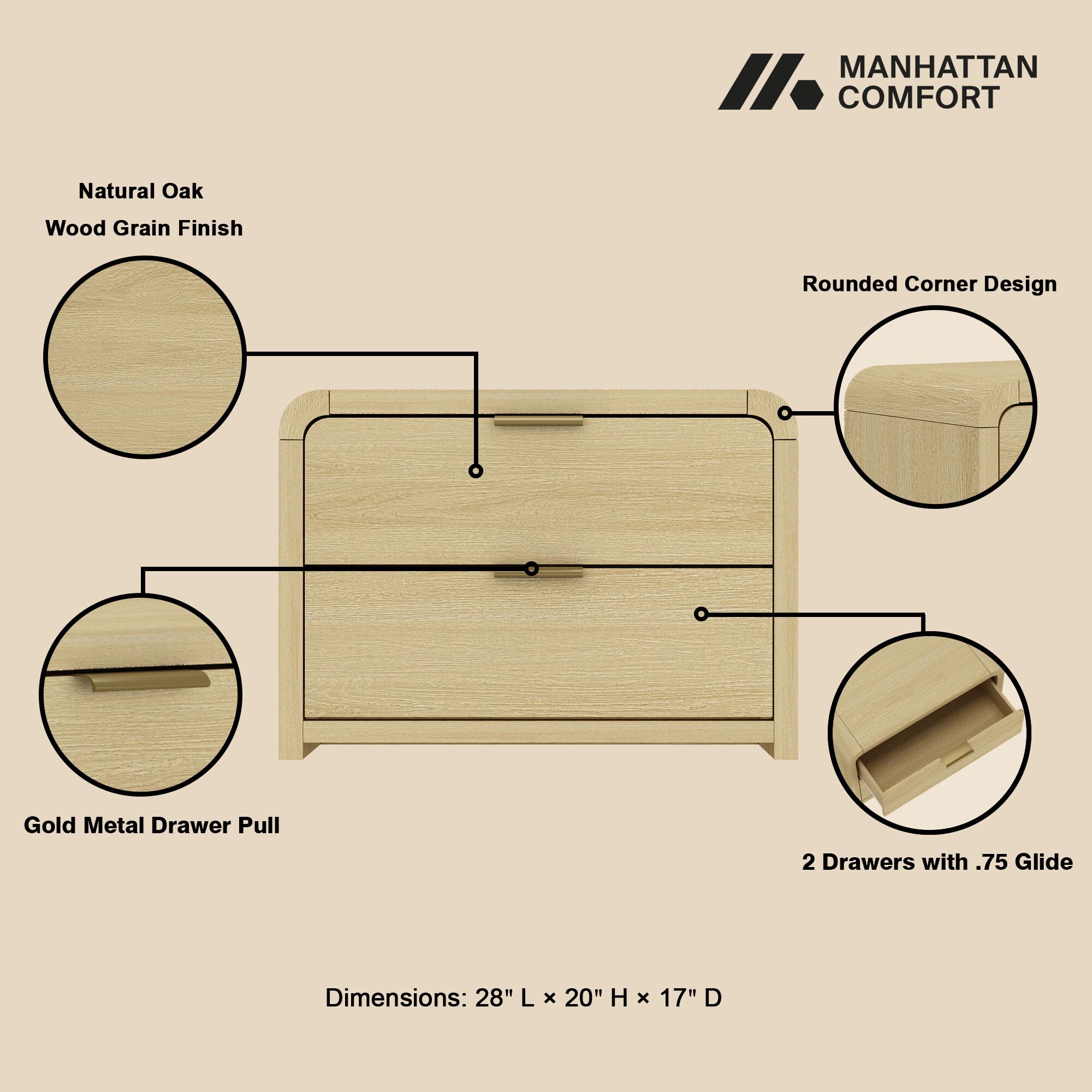 Manhattan Comfort 2-NS007-GNO nightstands - View #4