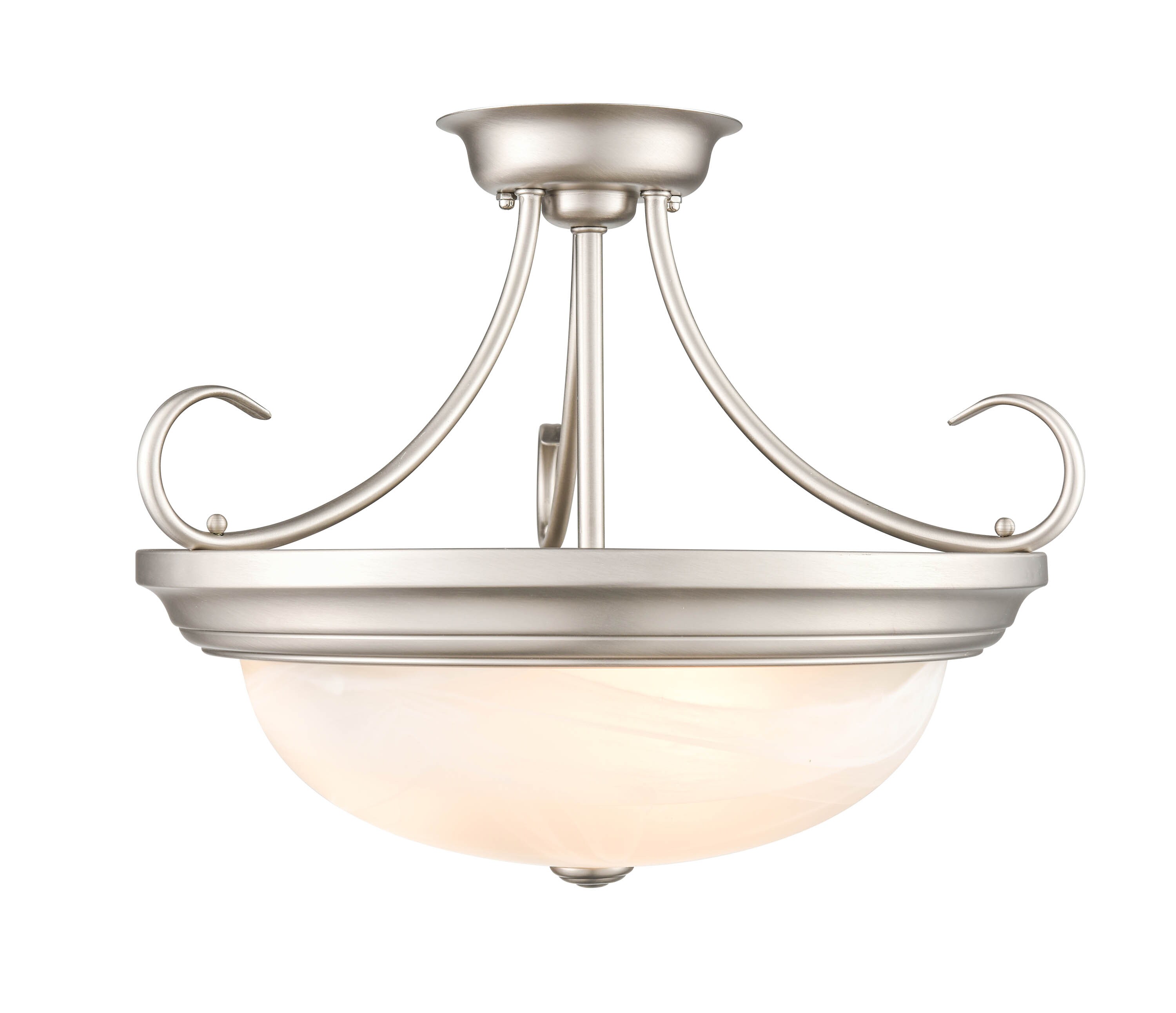 Millennium Lighting Flushmount 3-Light 16-in Satin Nickel Semi-Flush ...