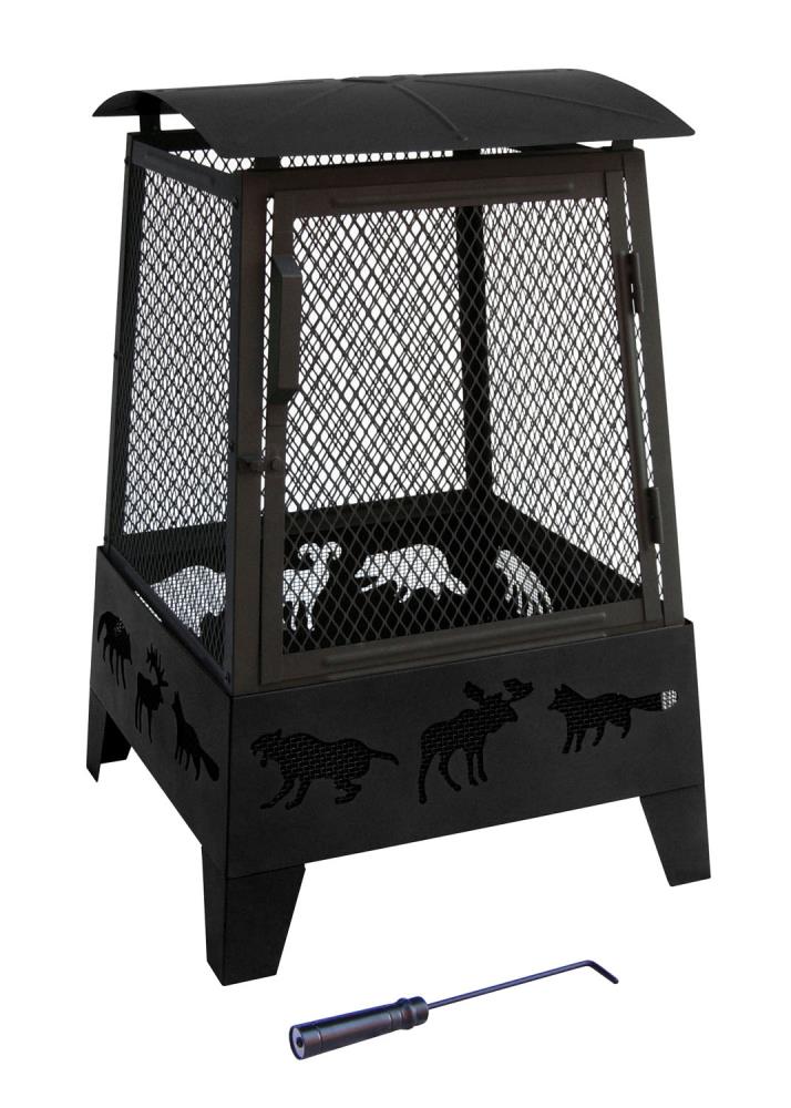 LANDMANN USA 25319 Haywood 22-in W Black Steel Wood-Burning Fire Pit