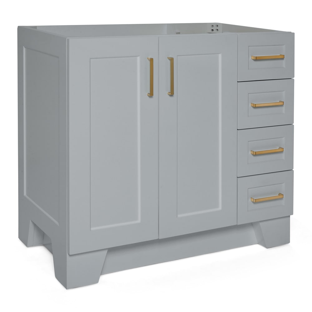 Taylor 36" Gray Freestanding Single Vanity with Brass Hardware