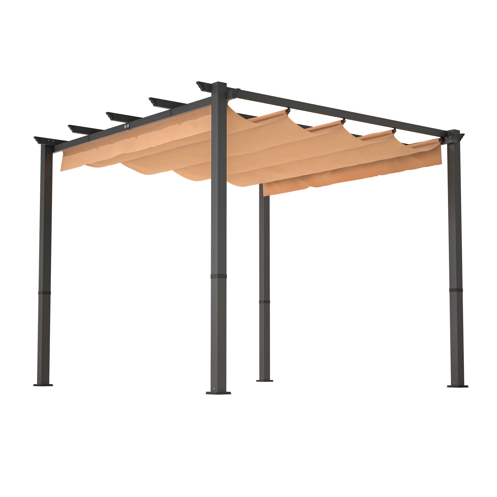Gaierptone CRXMQPSB7LV 10-ft x 10-ft Patio Pergola Khaki with Soft Top Roof