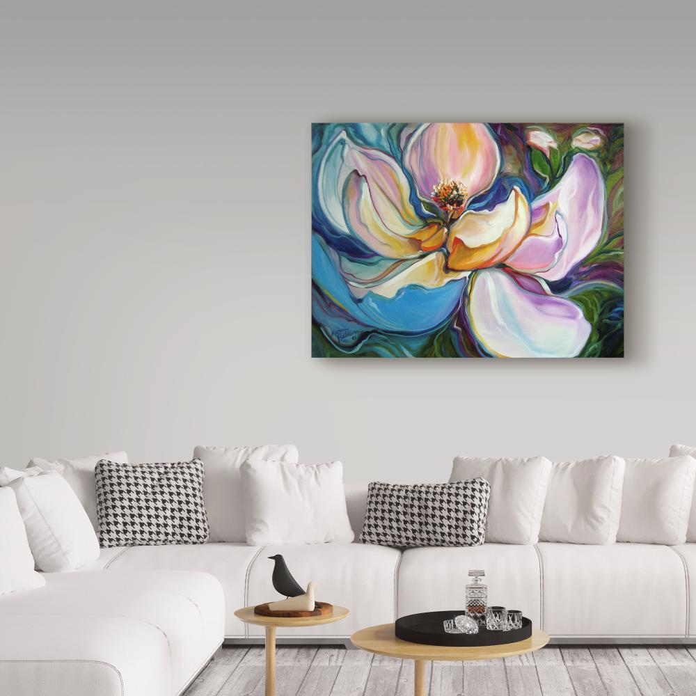 Trademark Fine Art ALI34649-C3547GG Marcia Baldwin "Sweet Magnolia Modern Floral Abstract" 35x47 Canvas Art Melinda Hipsher Multicolor 35-Inches H x 47-Inches W Floral Canvas Print