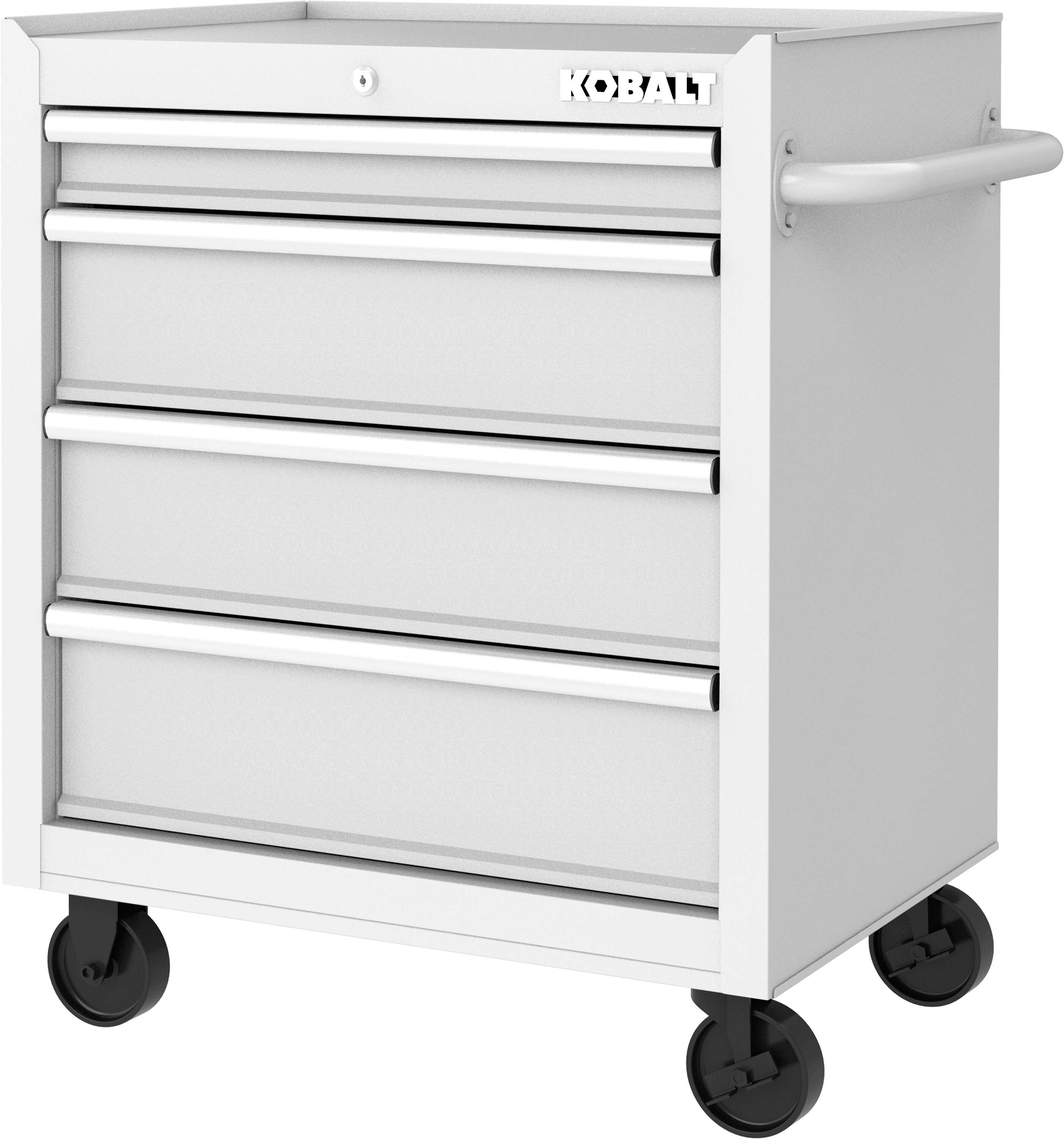 26.7-in W x 33-in H 4-Drawer Steel Rolling Tool Cabinet (White) | - Kobalt 19209