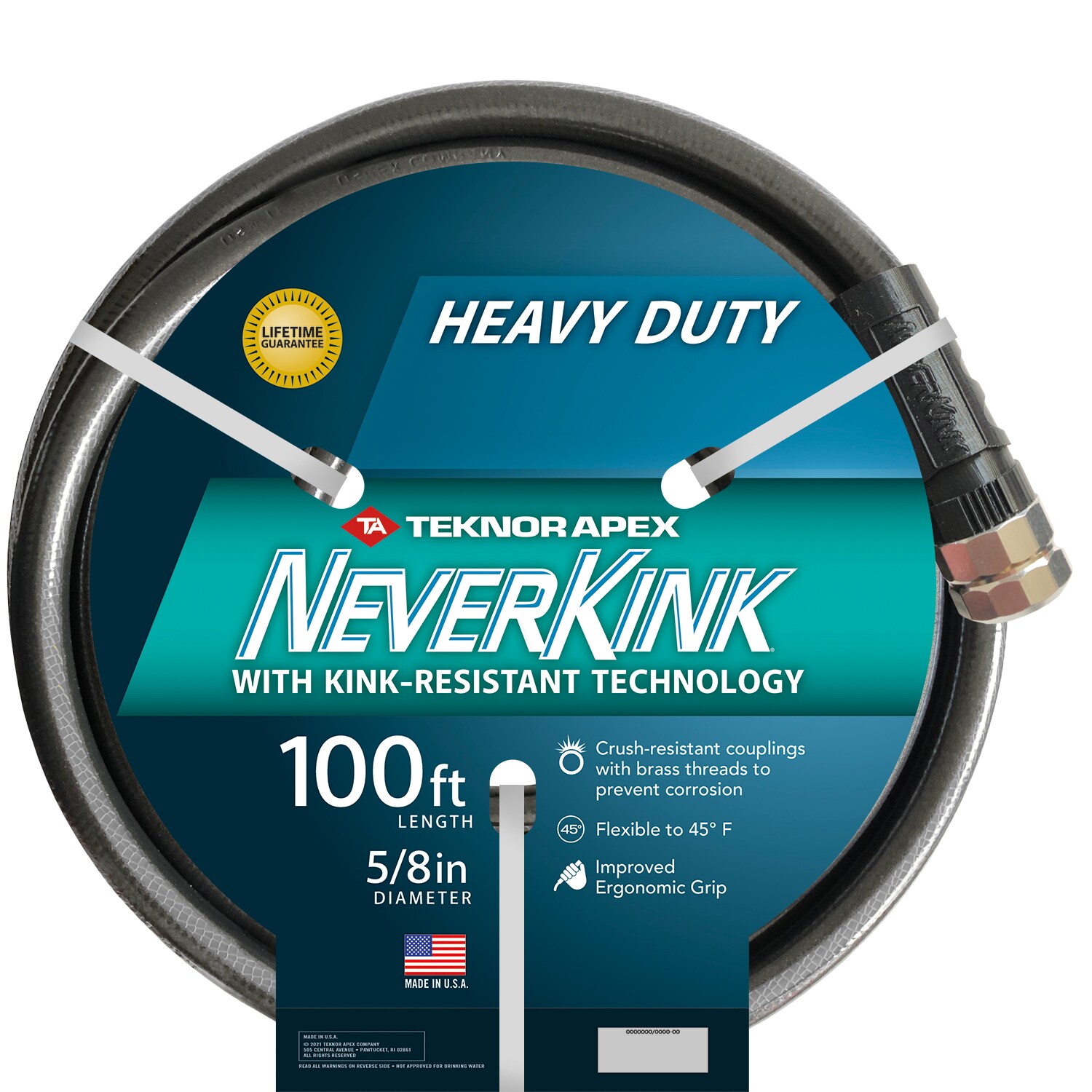 NeverKink Teknor Apex 5/8-in x 100-ft Heavy-Duty Kink Free Vinyl Gray Coiled Hose