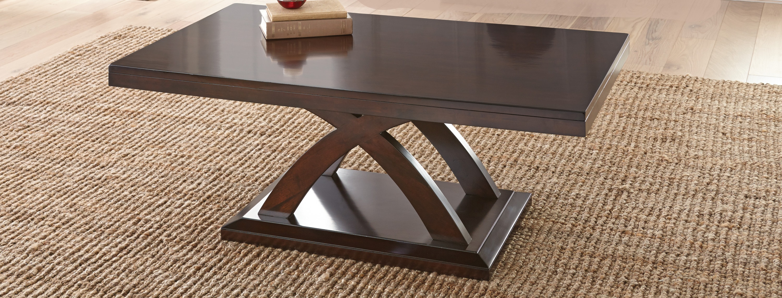 Jocelyn Espresso Cherry Rectangular Wood Cocktail Table