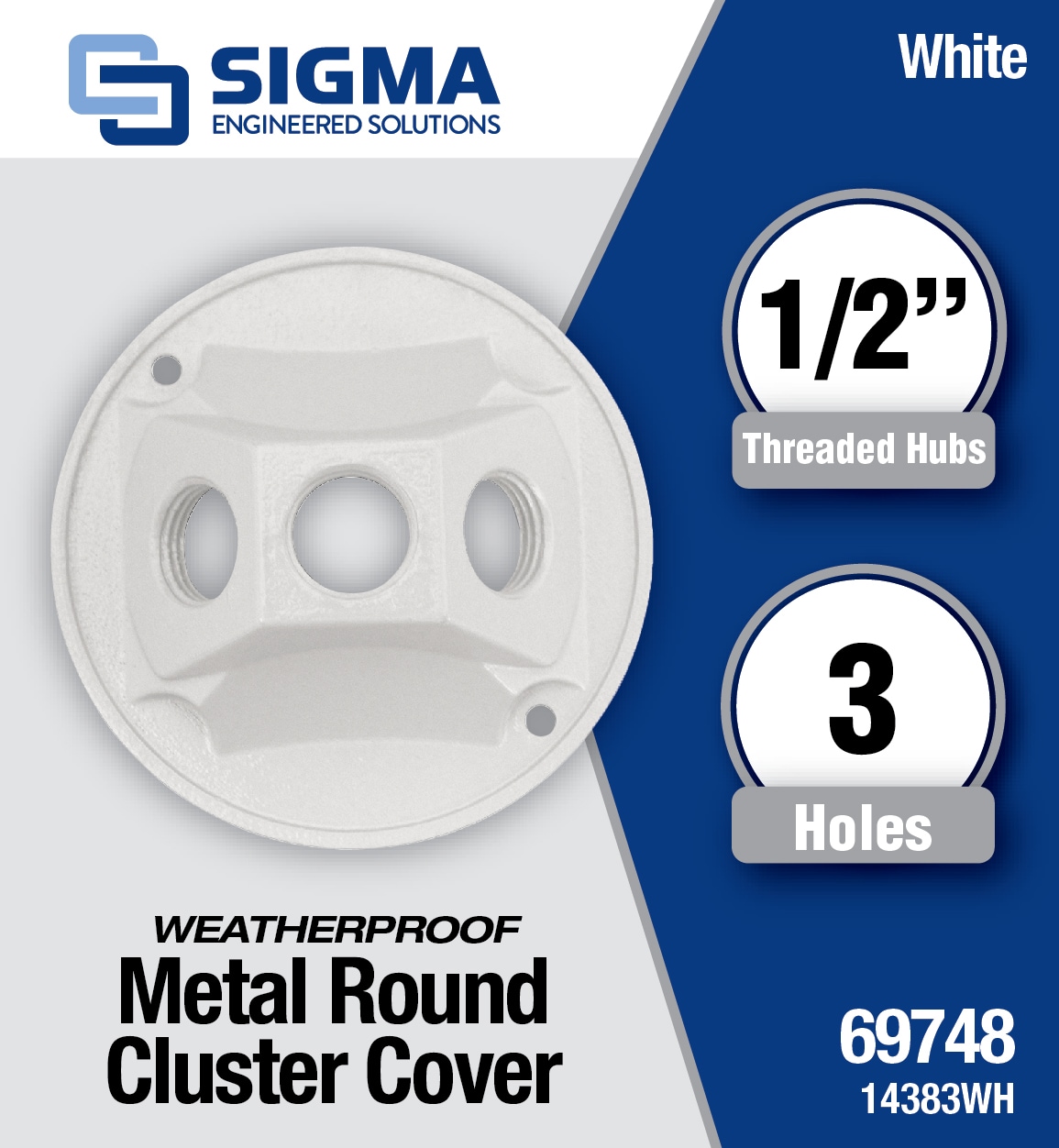 Sigma Electric  Round  Metal  Lampholder Cover  For Wet Locations 