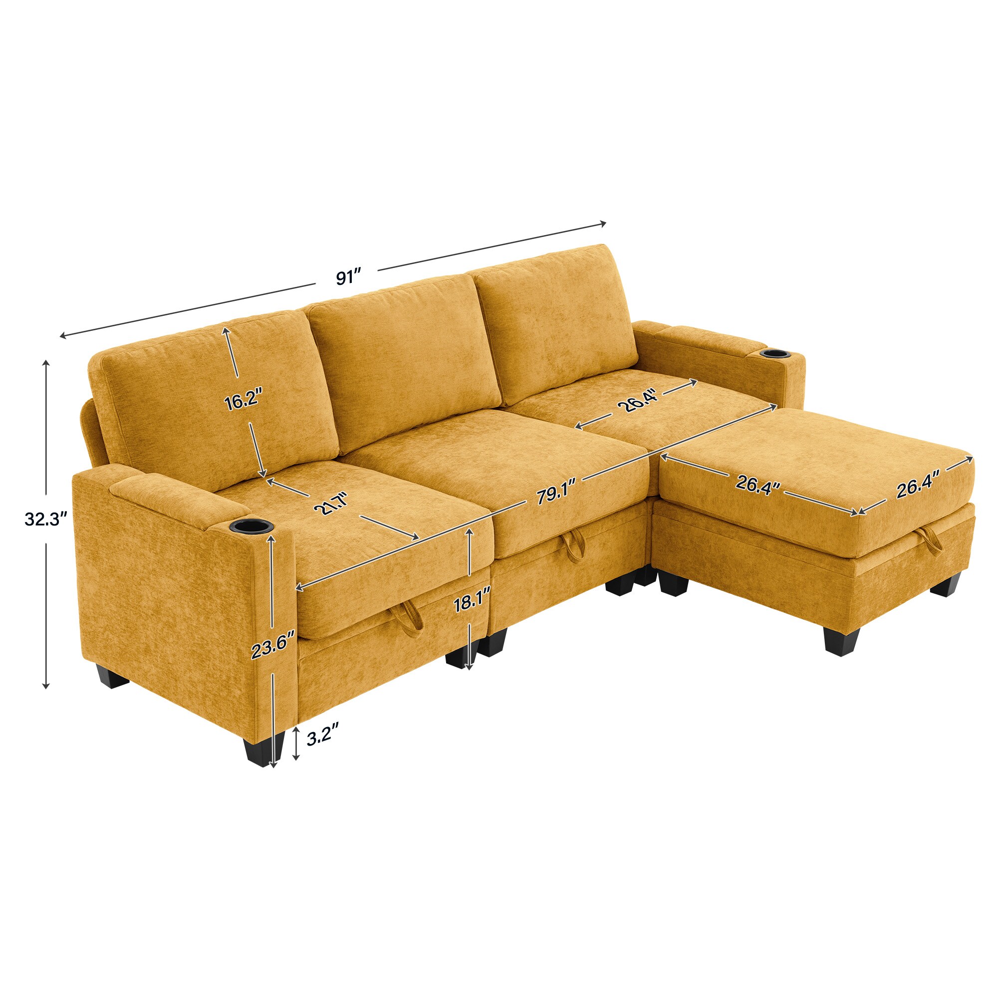VOUA SAF-XNECW3-GD1 Sofas-Loveseats - View #9