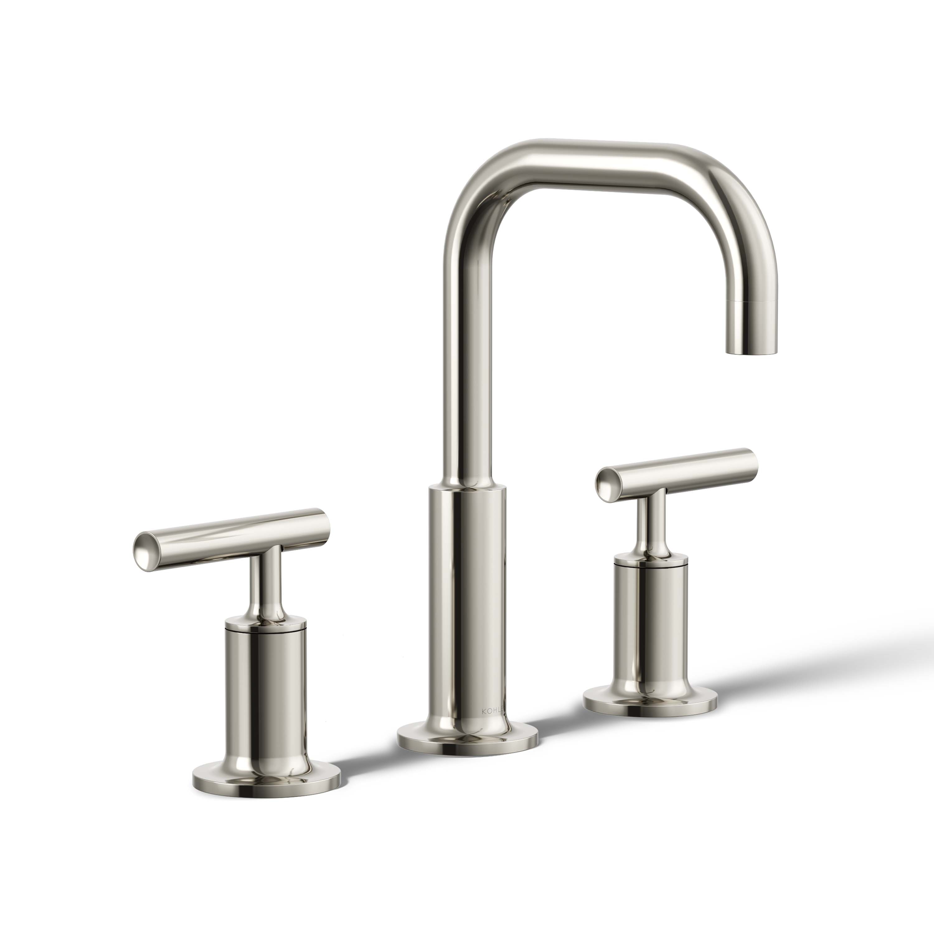 Purist Polished Nickel 8" Widespread Lavatory Faucet with Low Lever Handles