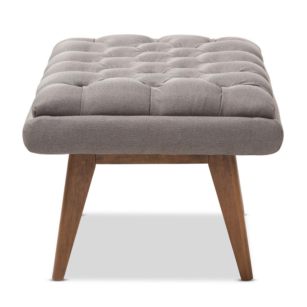 Baxton Studio Annetha Midcentury Grey Ottoman At Lowes Com   10716364 